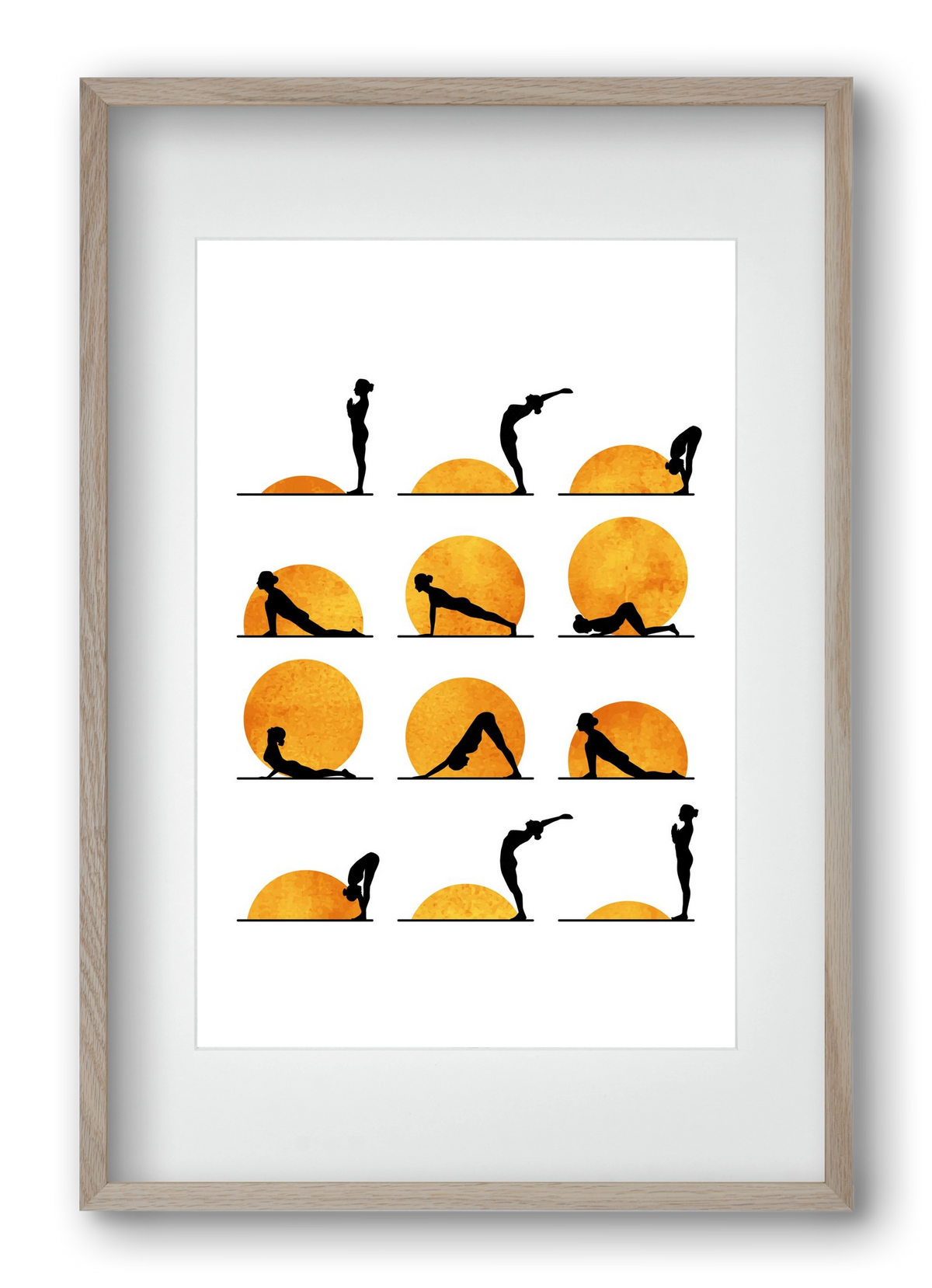 Yoga Sun, 40x60 cm (30x45 cm), Tölgy keret, paszpartuval