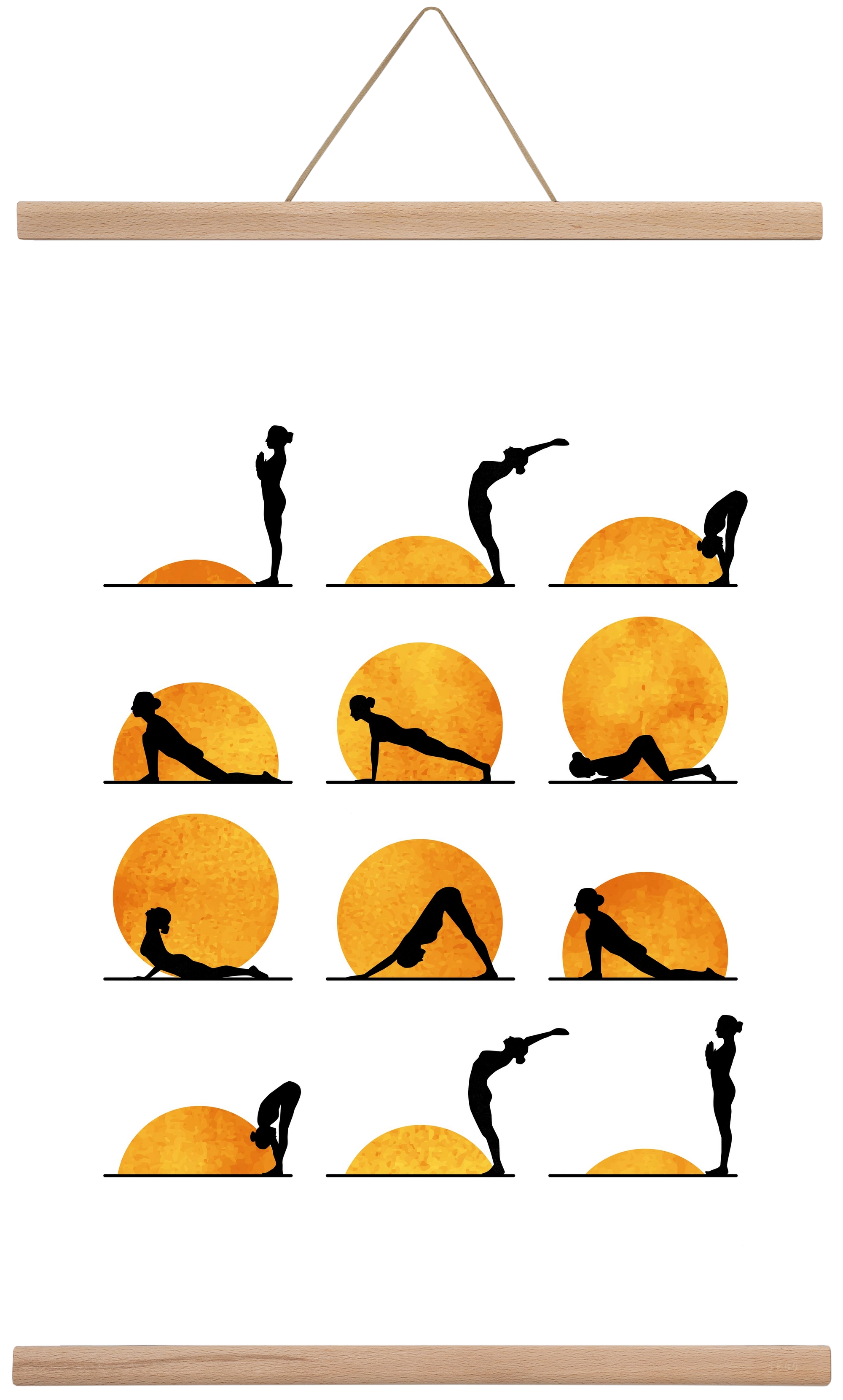 Yoga Sun, 40x60 cm (40x60 cm), Tölgy akasztó