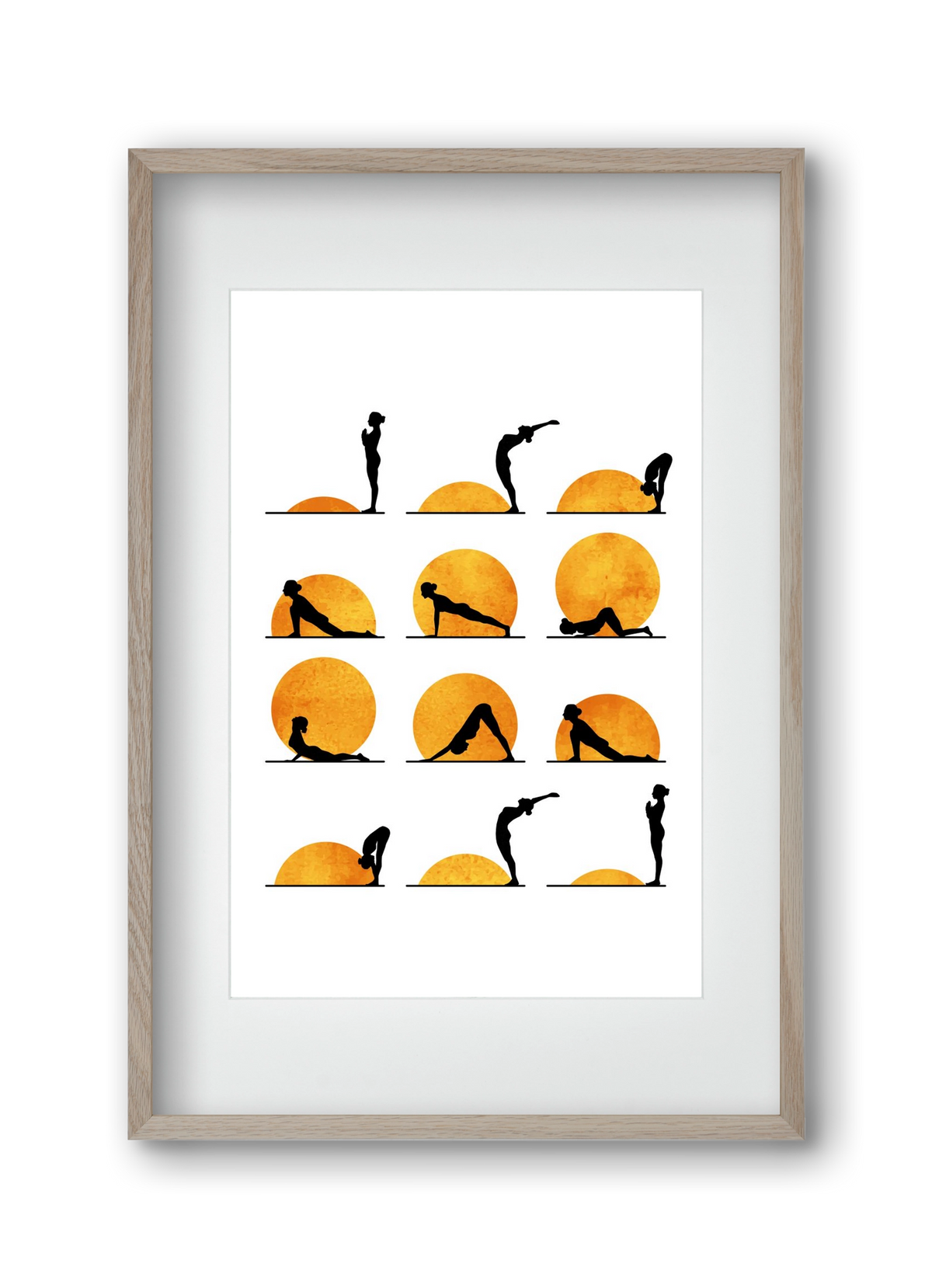 Yoga Sun, 30x45 cm (20x30 cm), Tölgy keret, paszpartuval