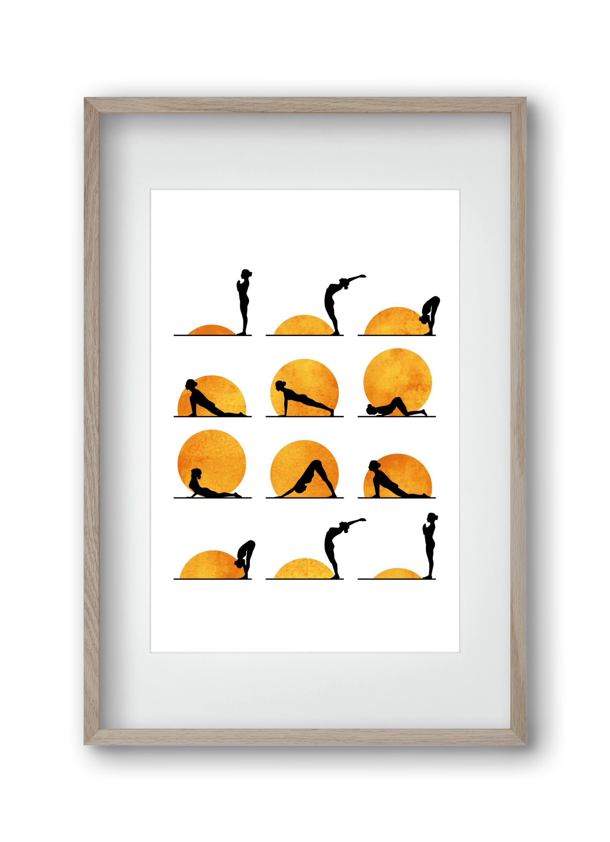 Yoga Sun, 30x45 cm (20x30 cm), Tölgy keret, paszpartuval