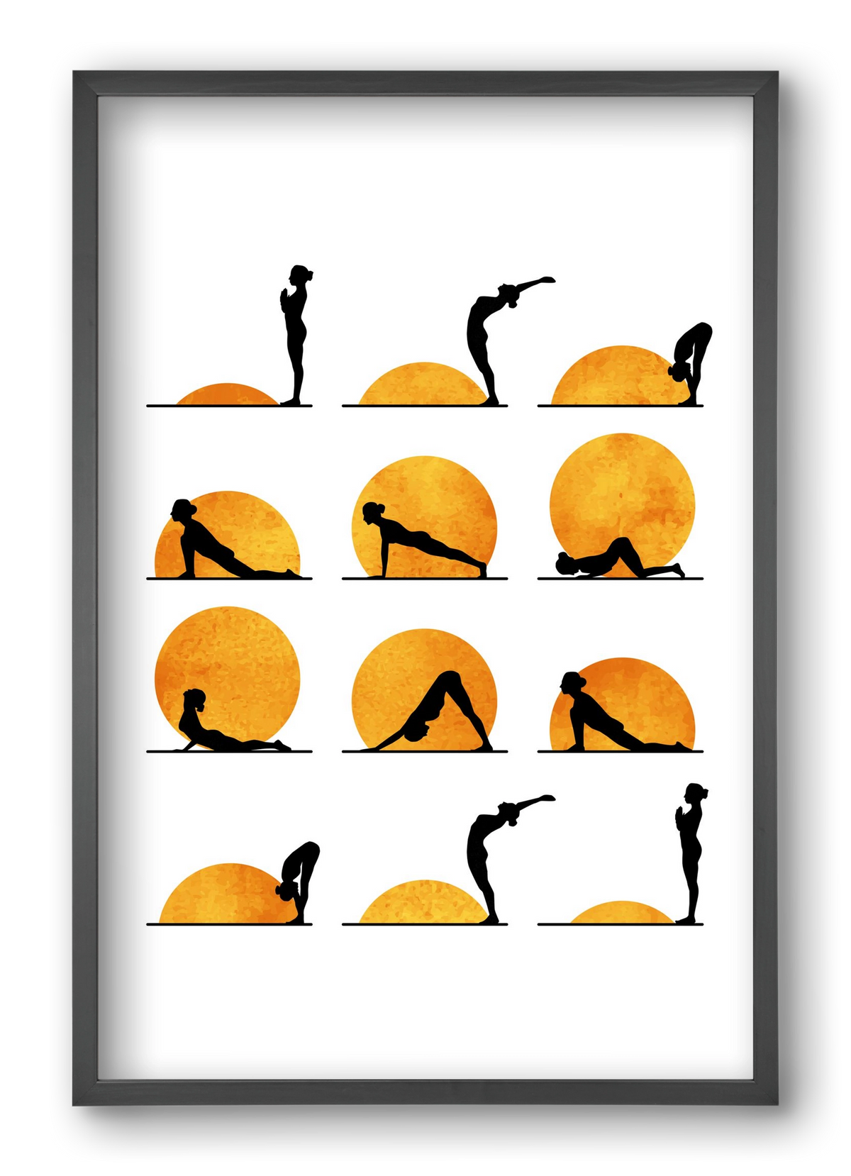 Yoga Sun, 40x60 cm (40x60 cm), Fekete keret