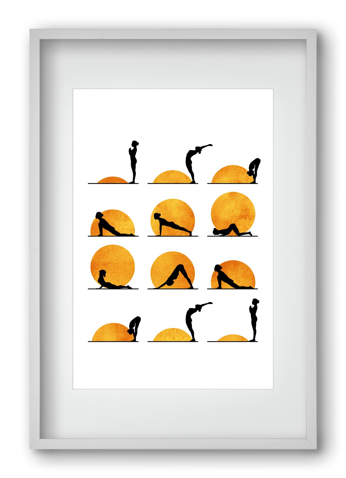 Yoga Sun, 40x60 cm (30x45 cm), Fehér keret, paszpartuval