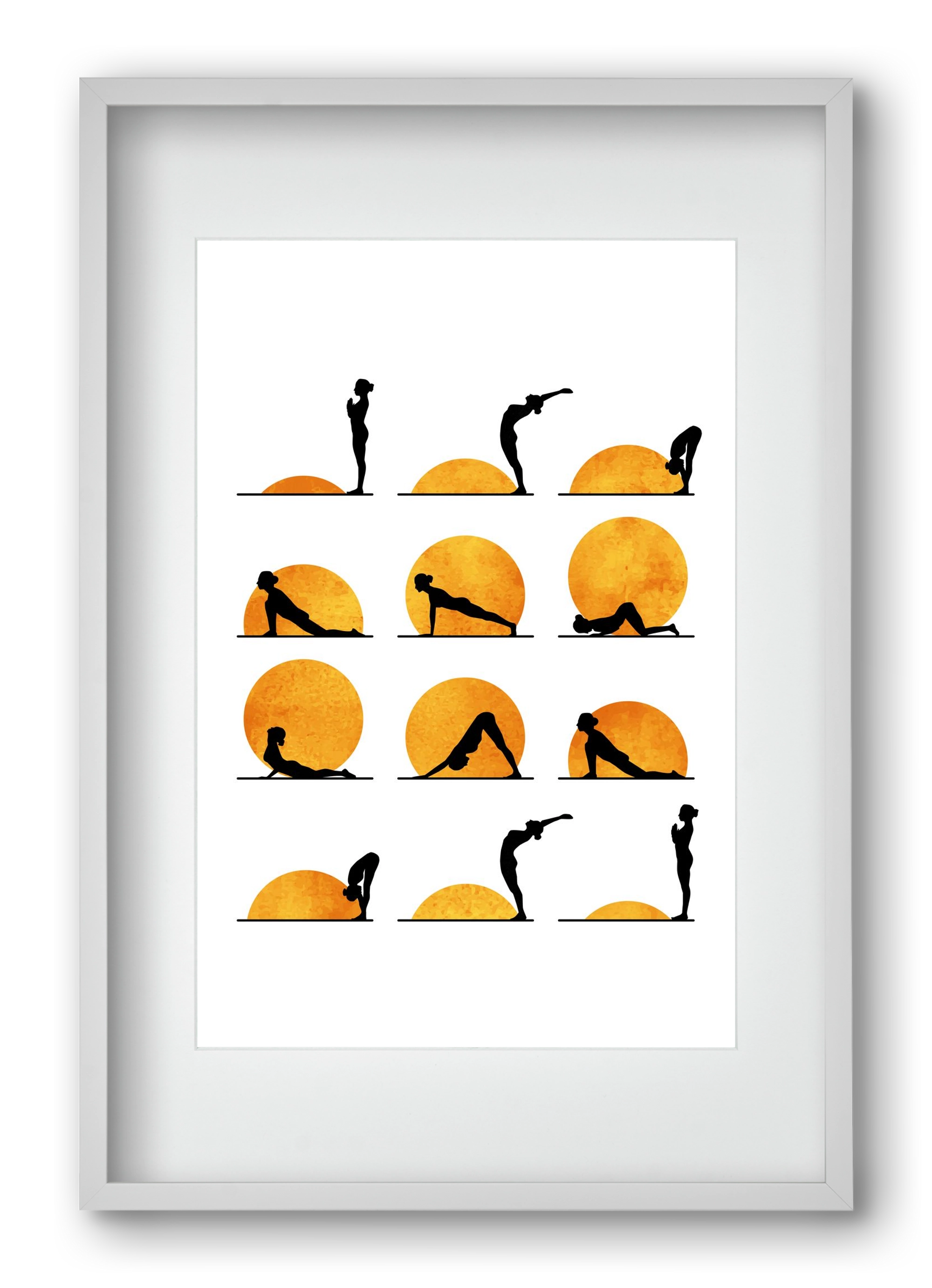 Yoga Sun, 40x60 cm (30x45 cm), Fehér keret, paszpartuval