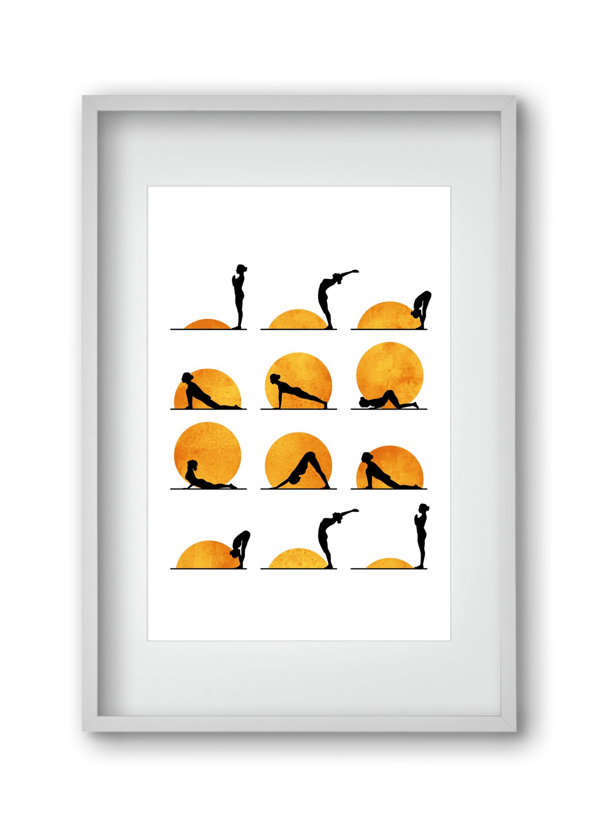 Yoga Sun, 30x45 cm (20x30 cm), Fehér keret, paszpartuval