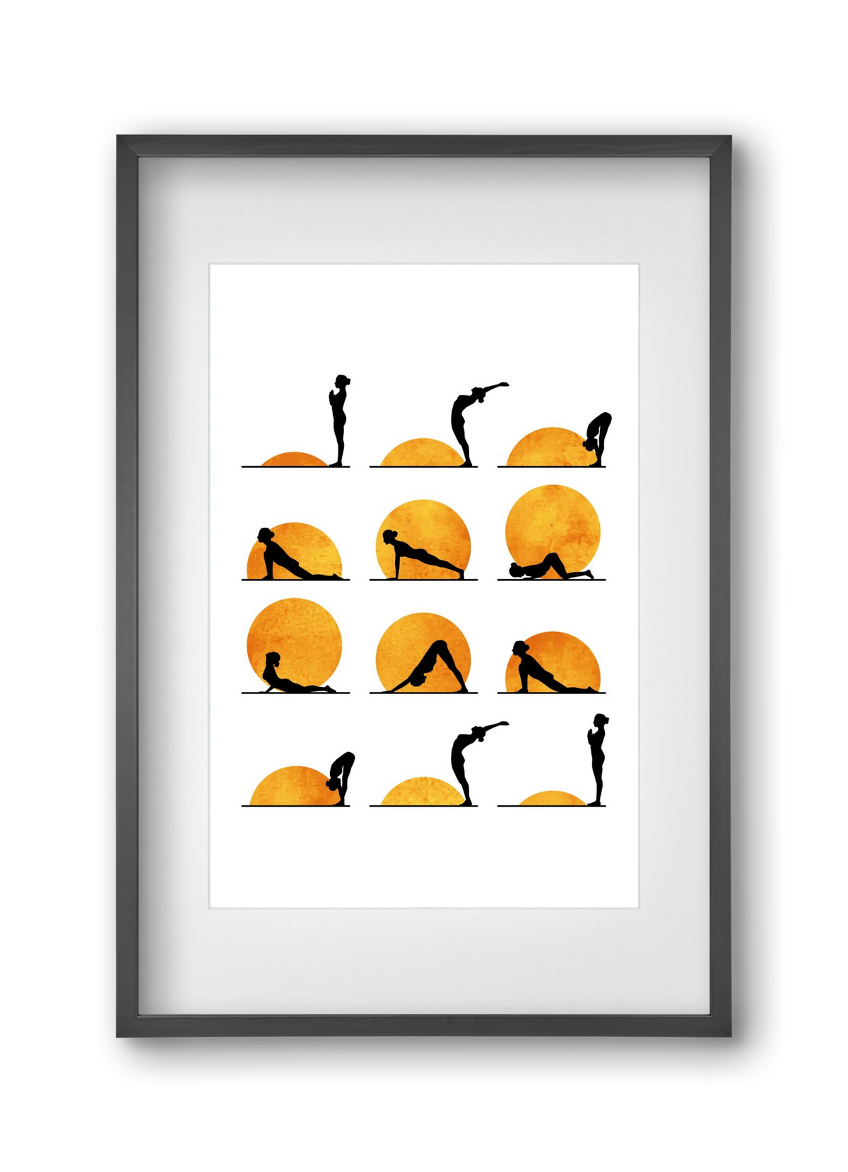 Yoga Sun, 30x45 cm (20x30 cm), Fekete keret, paszpartuval