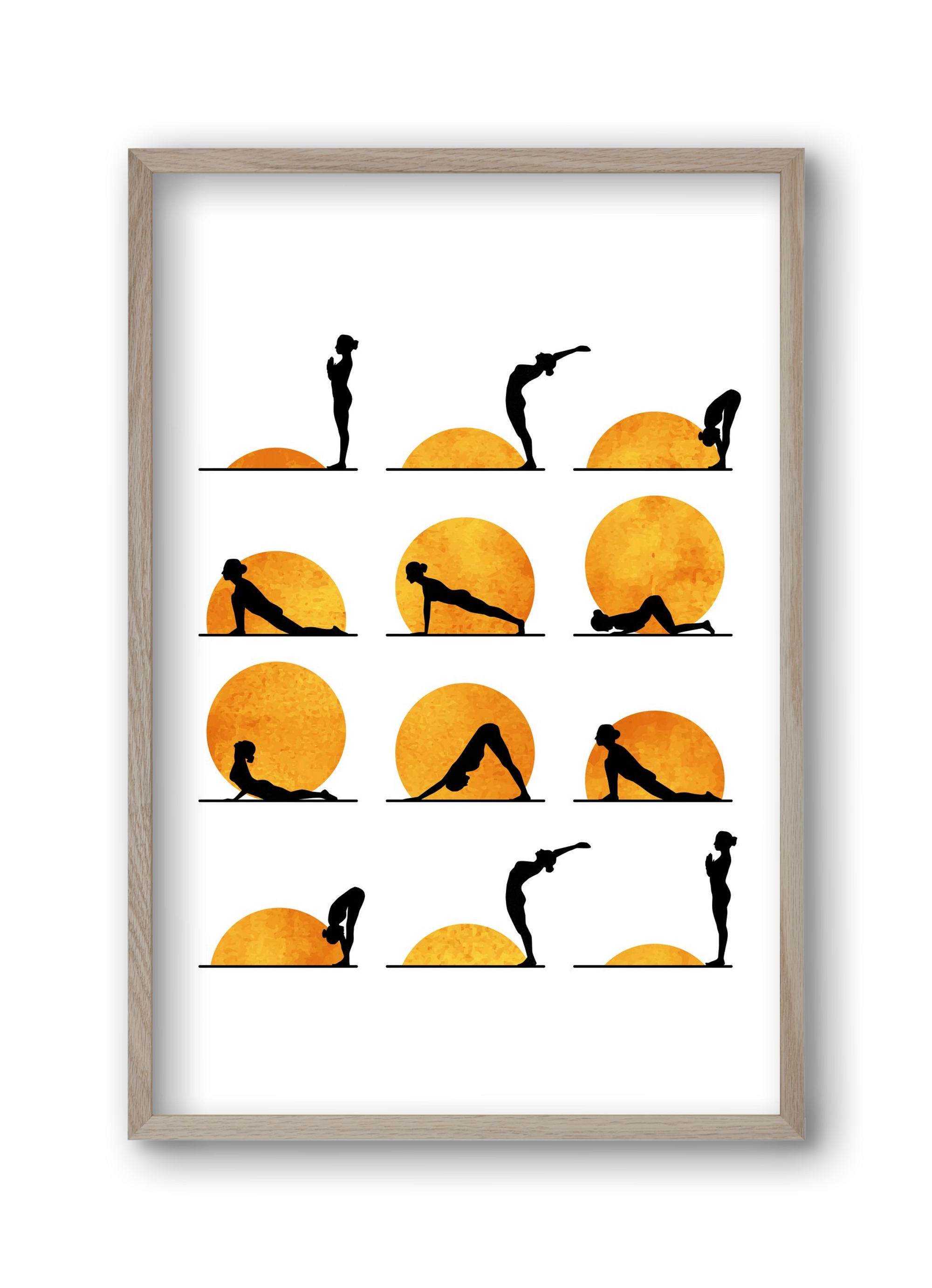 Yoga Sun, 30x45 cm (30x45 cm), Tölgy keret