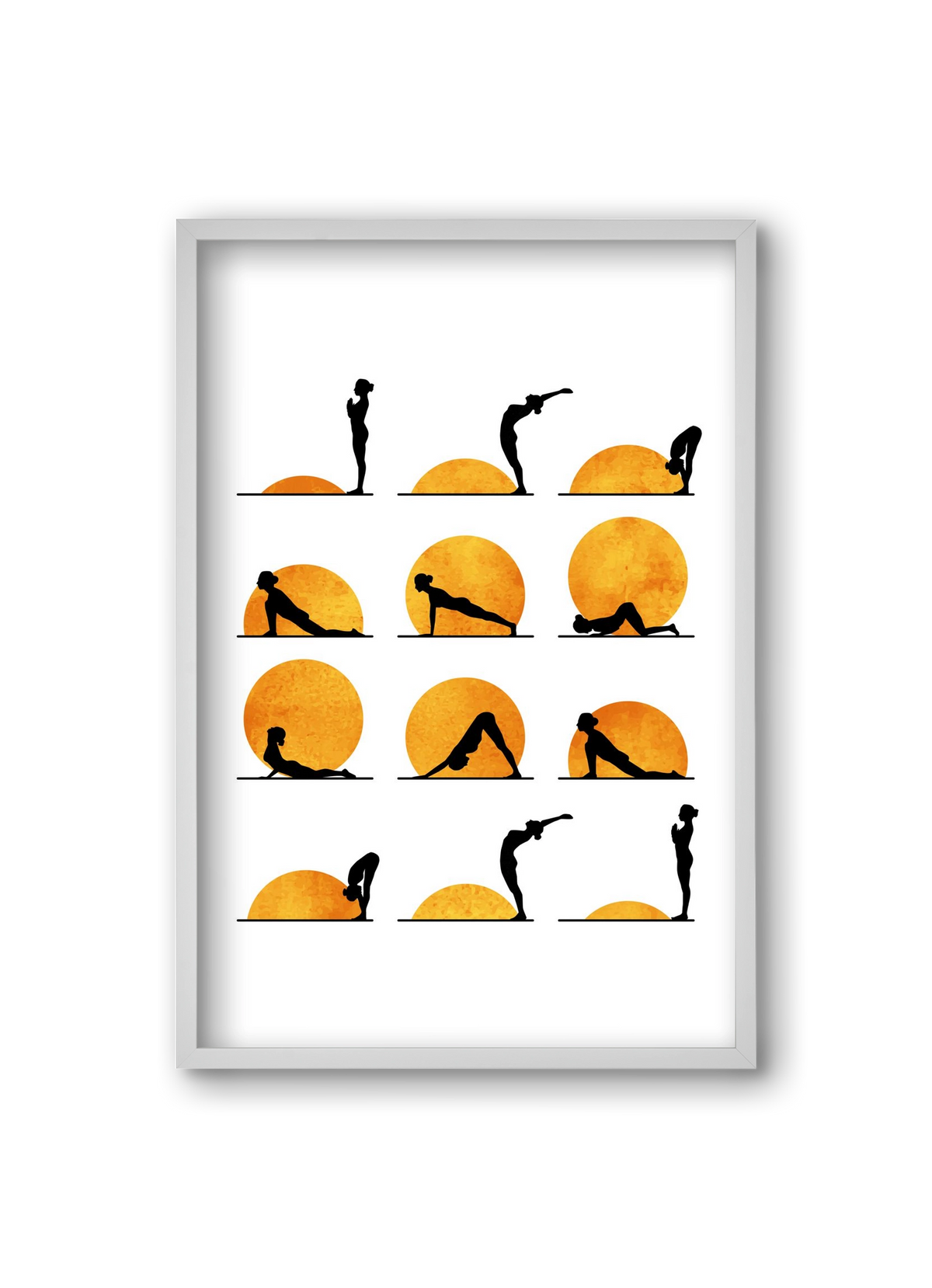 Yoga Sun, 20x30 cm (20x30 cm), Fehér keret