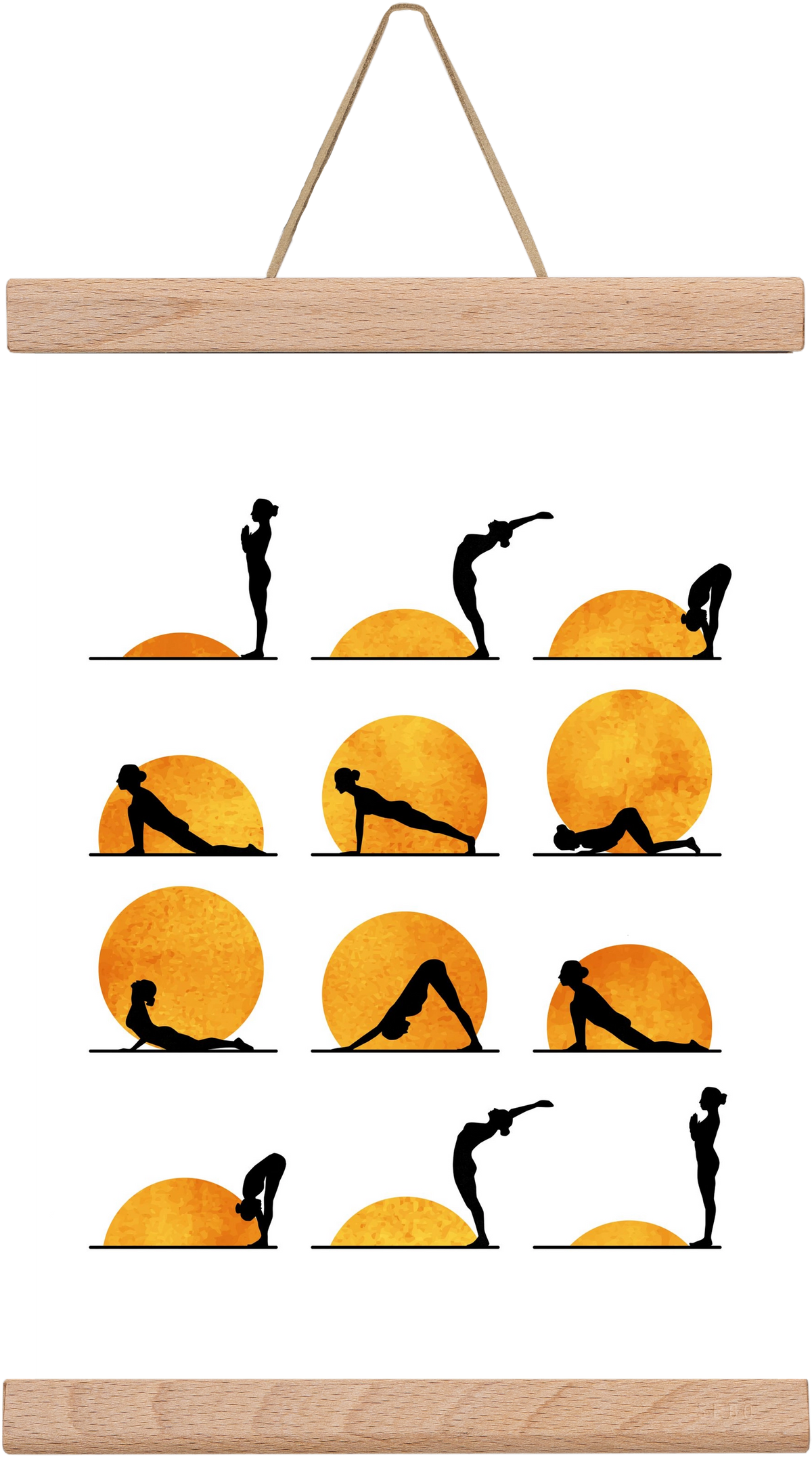 Yoga Sun, 20x30 cm (20x30 cm), Tölgy akasztó
