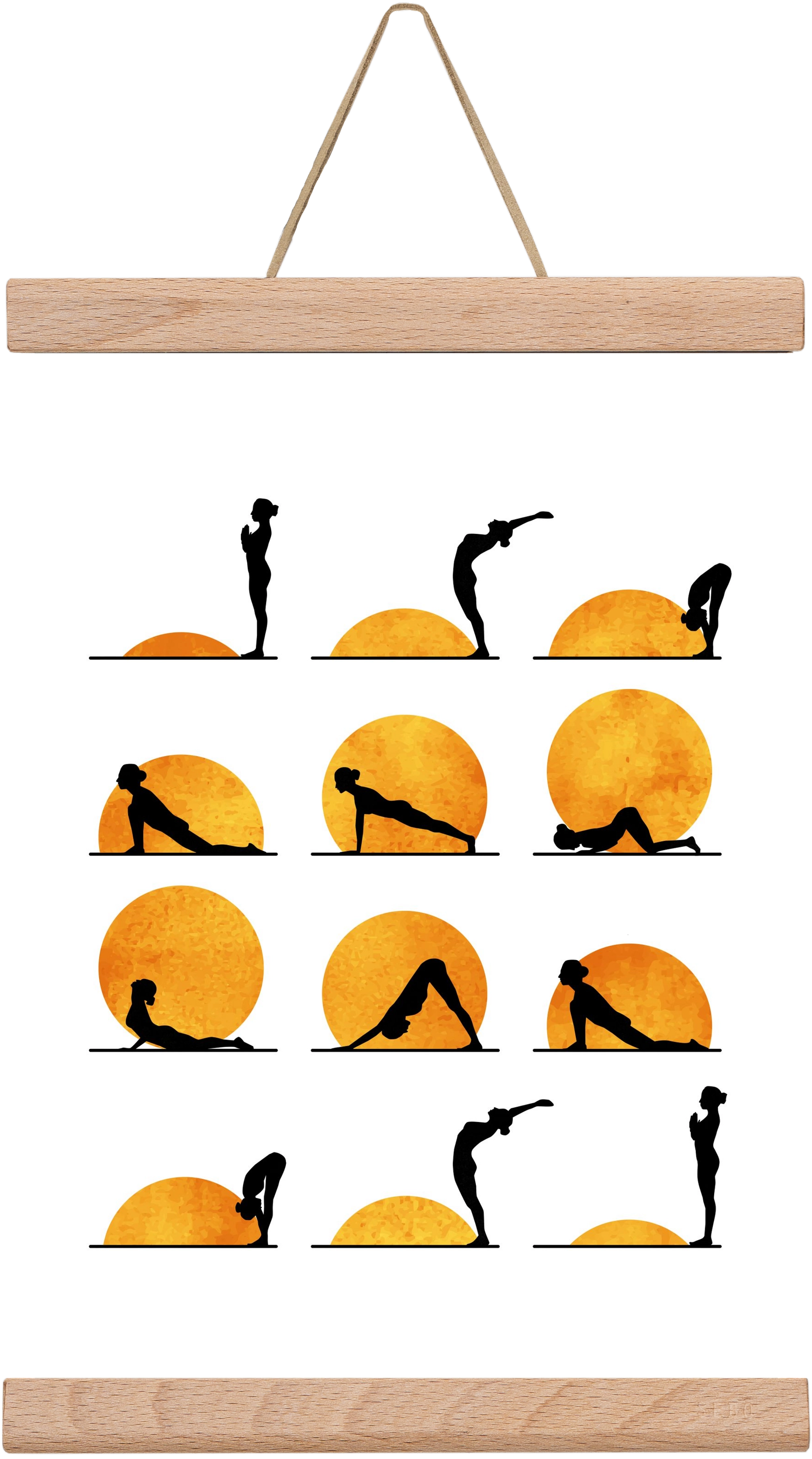 Yoga Sun, 20x30 cm (20x30 cm), Tölgy akasztó