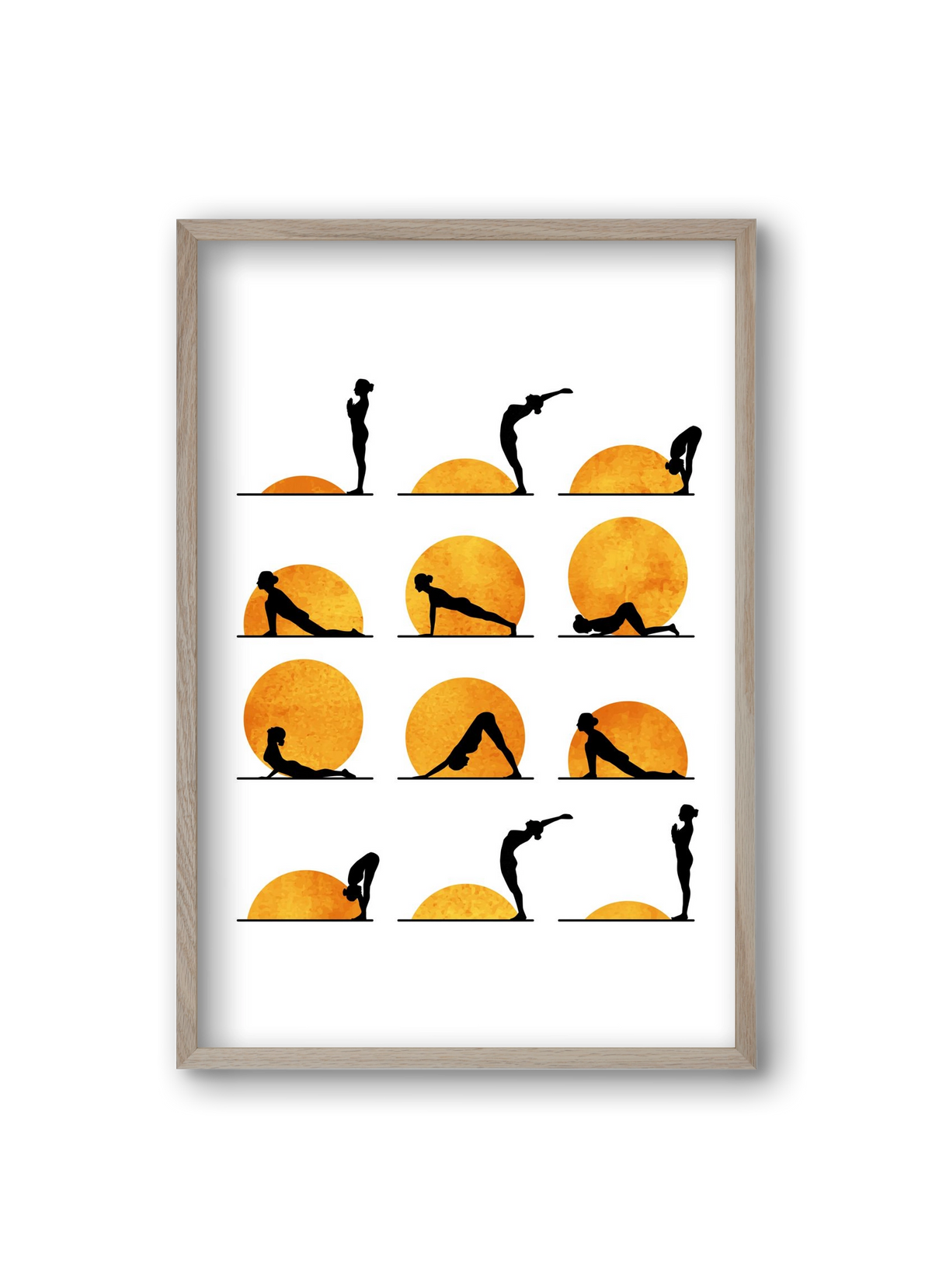Yoga Sun, 20x30 cm (20x30 cm), Tölgy keret