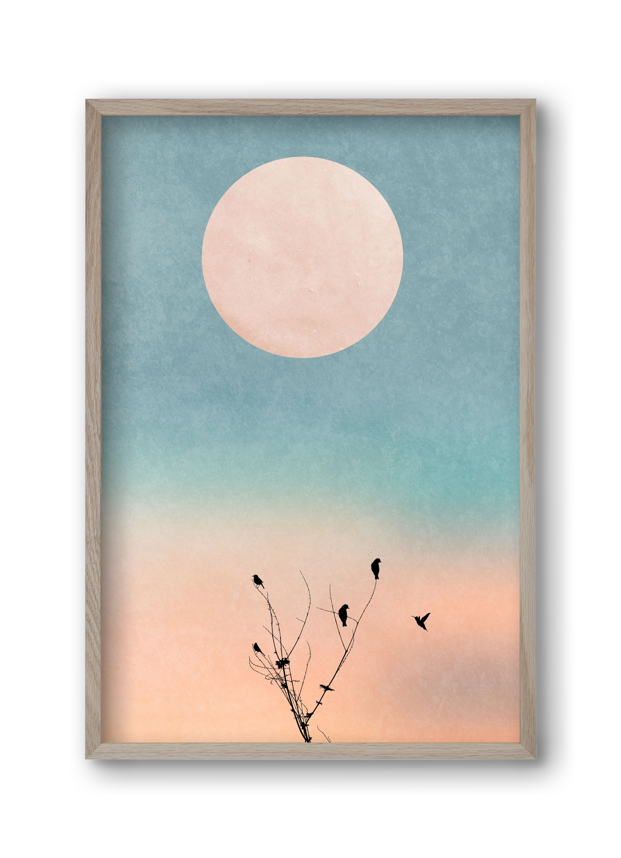 Waking up warm, 30x45 cm (30x45 cm), Tölgy keret