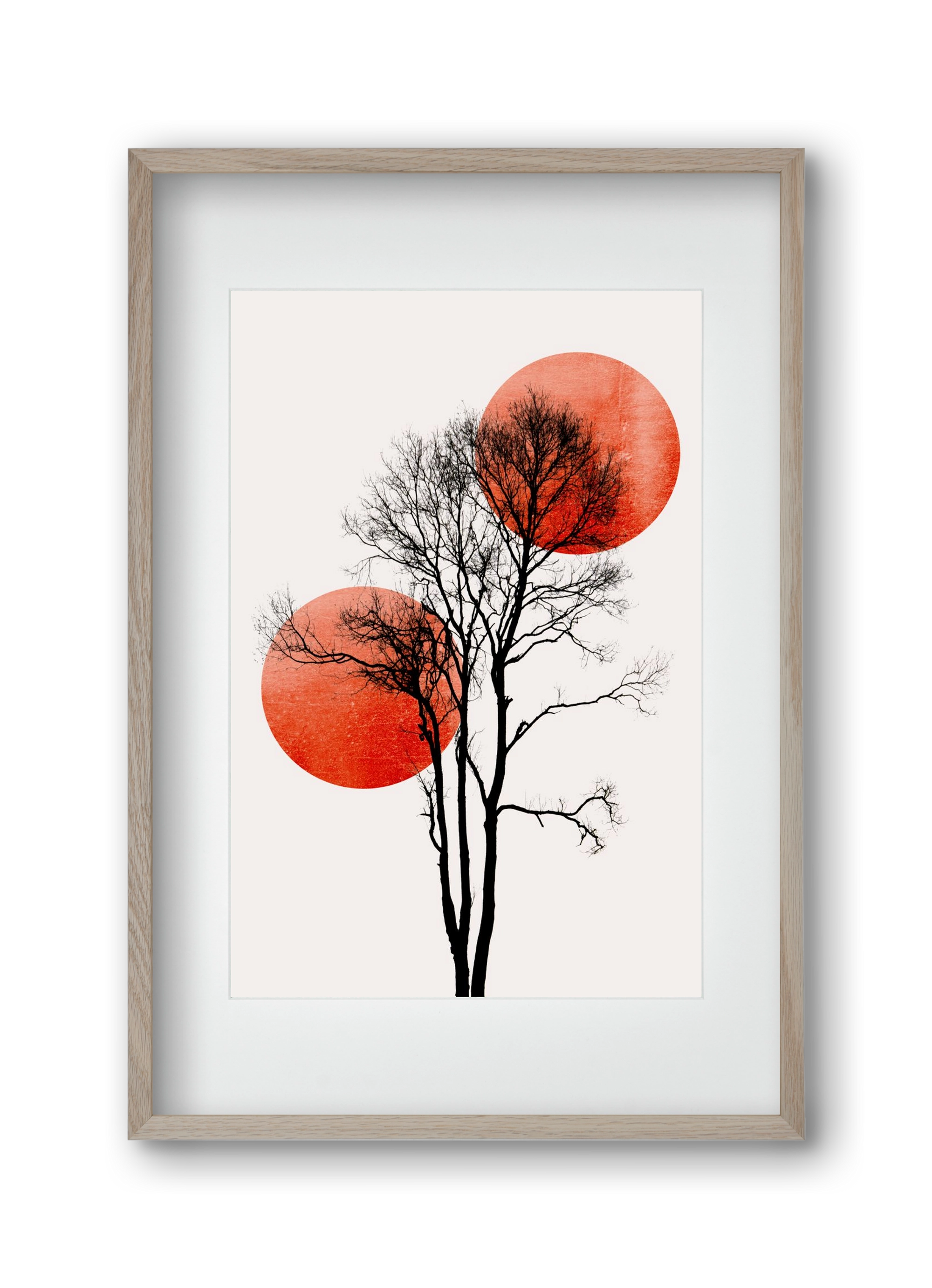 Sun and Moon hiding, 30x45 cm (20x30 cm), Tölgy keret, paszpartuval