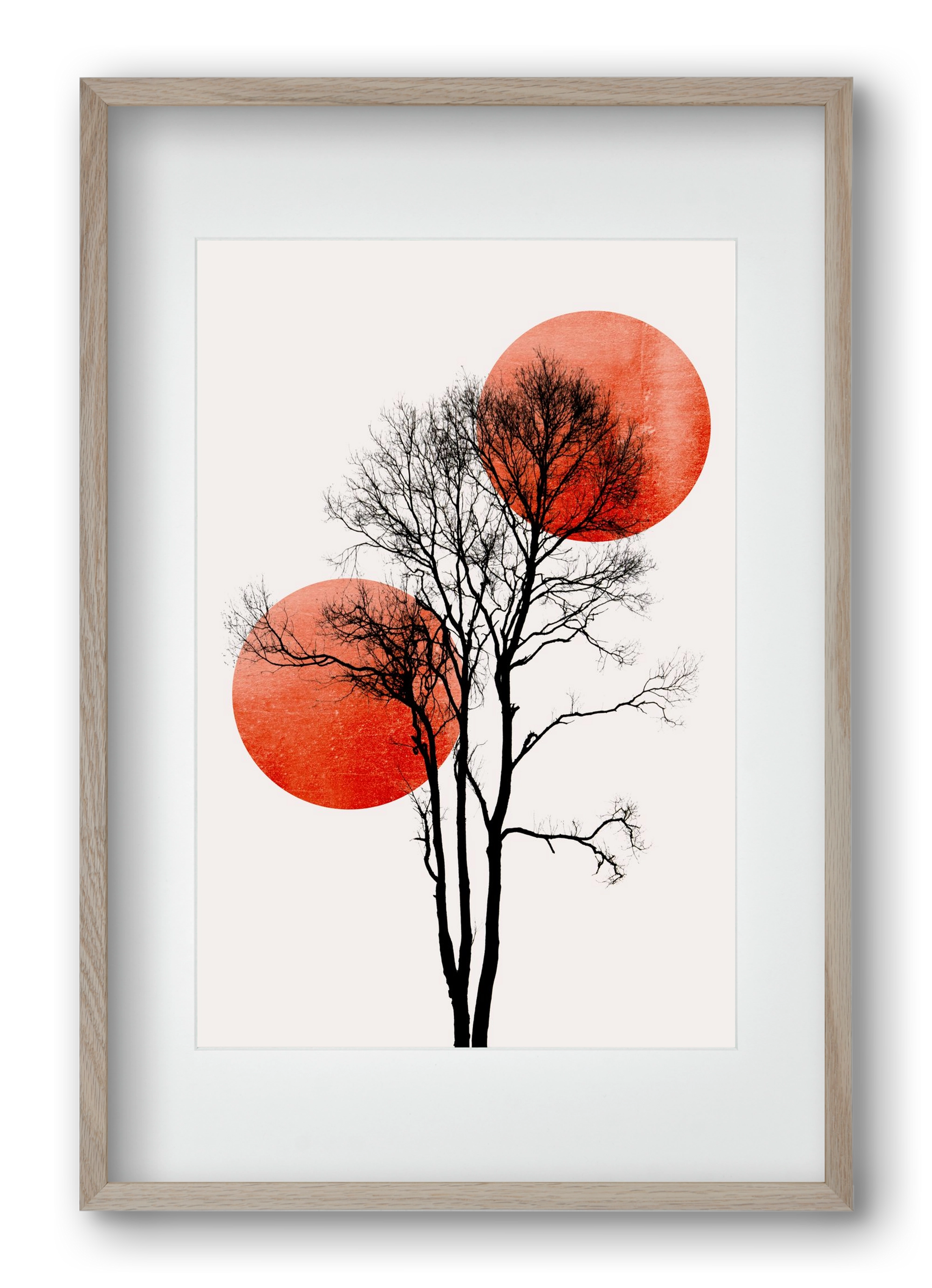 Sun and Moon hiding, 40x60 cm (30x45 cm), Tölgy keret, paszpartuval