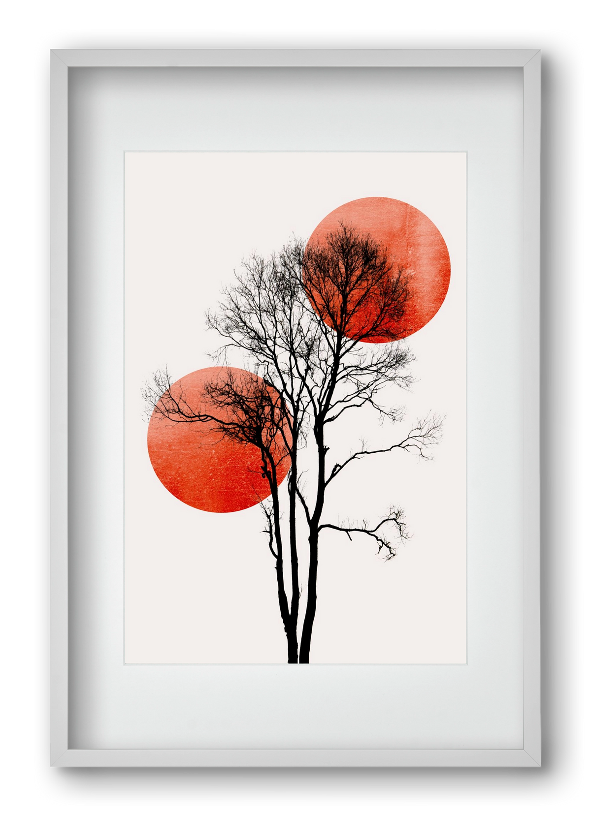 Sun and Moon hiding, 40x60 cm (30x45 cm), Fehér keret, paszpartuval