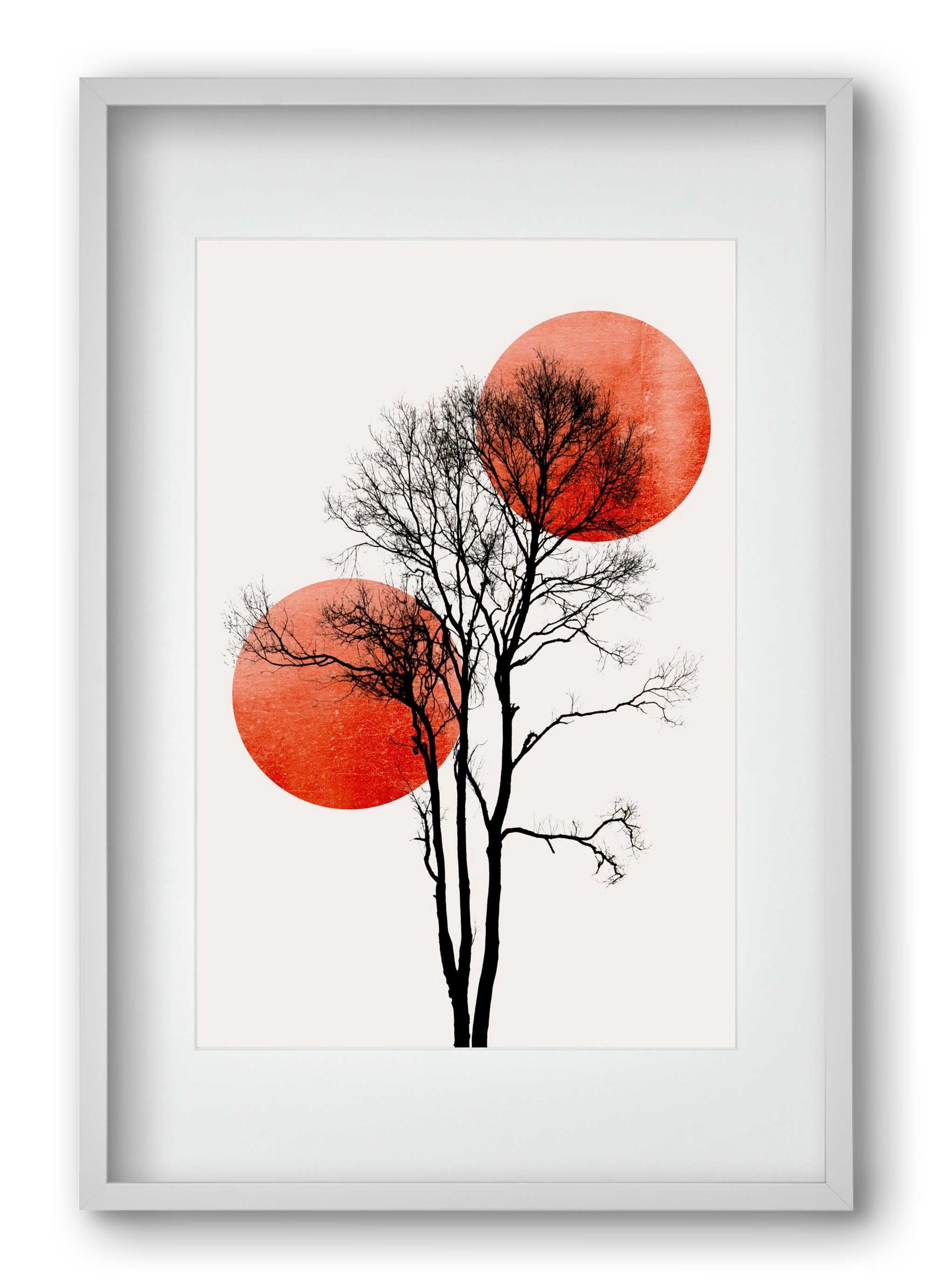 Sun and Moon hiding, 40x60 cm (30x45 cm), Fehér keret, paszpartuval