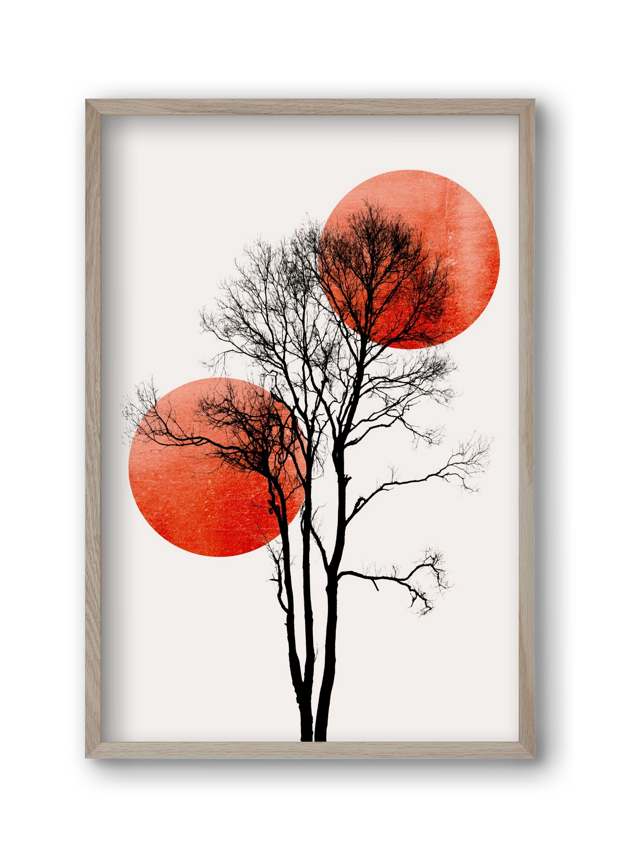 Sun and Moon hiding, 30x45 cm (30x45 cm), Tölgy keret