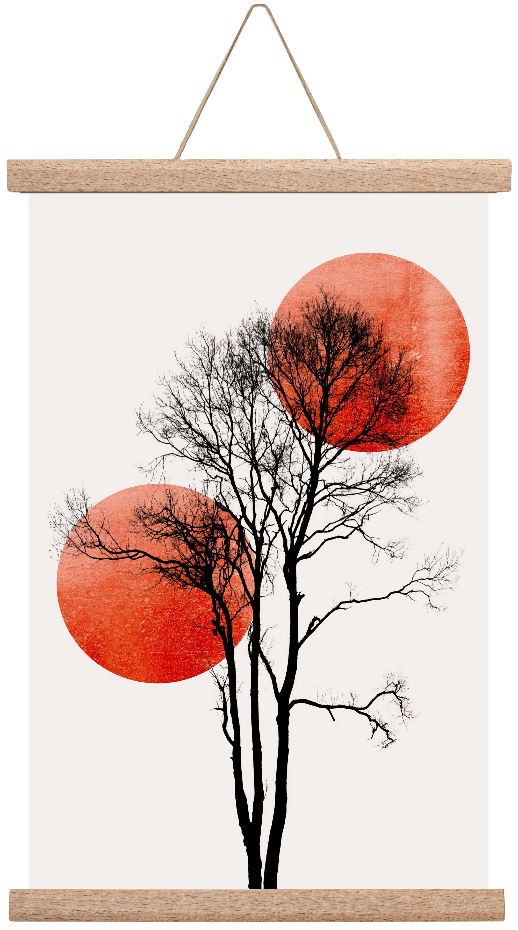 Sun and Moon hiding, 30x45 cm (30x45 cm), Tölgy akasztó