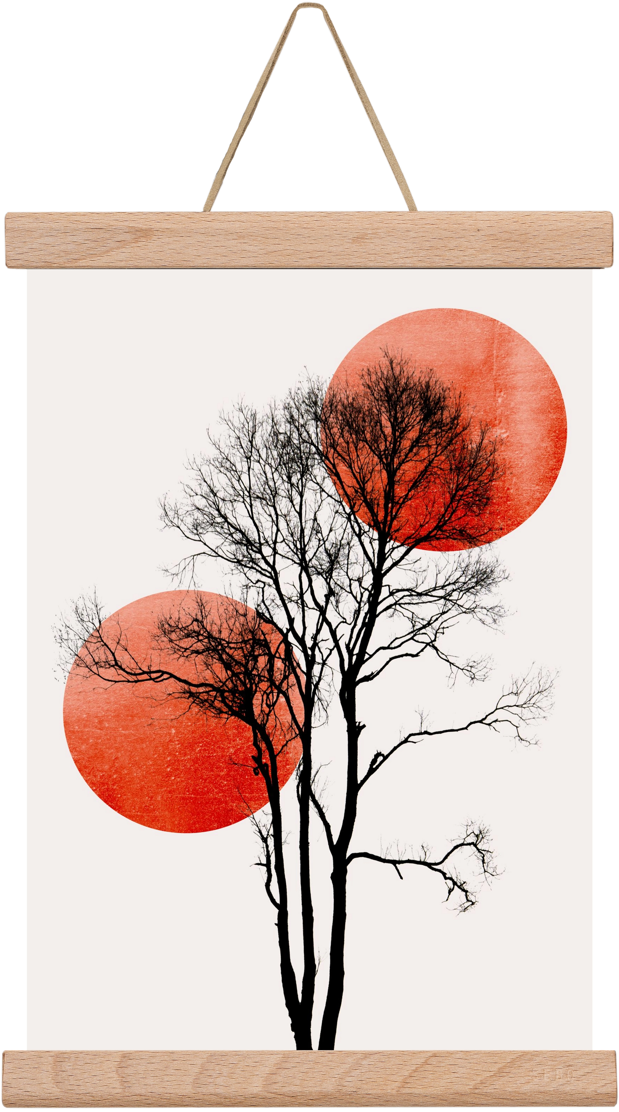 Sun and Moon hiding, 20x30 cm (20x30 cm), Tölgy akasztó