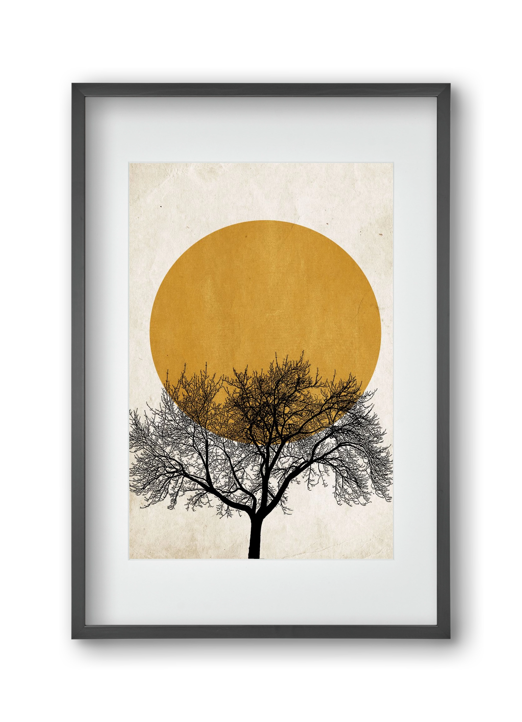 Wintermorgen, 30x45 cm (20x30 cm), Fekete keret, paszpartuval
