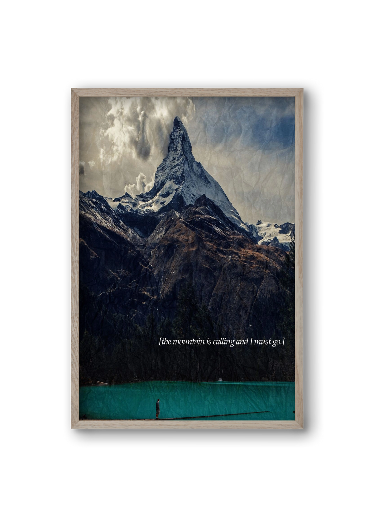 The mountain is calling, 20x30 cm (20x30 cm), Tölgy keret