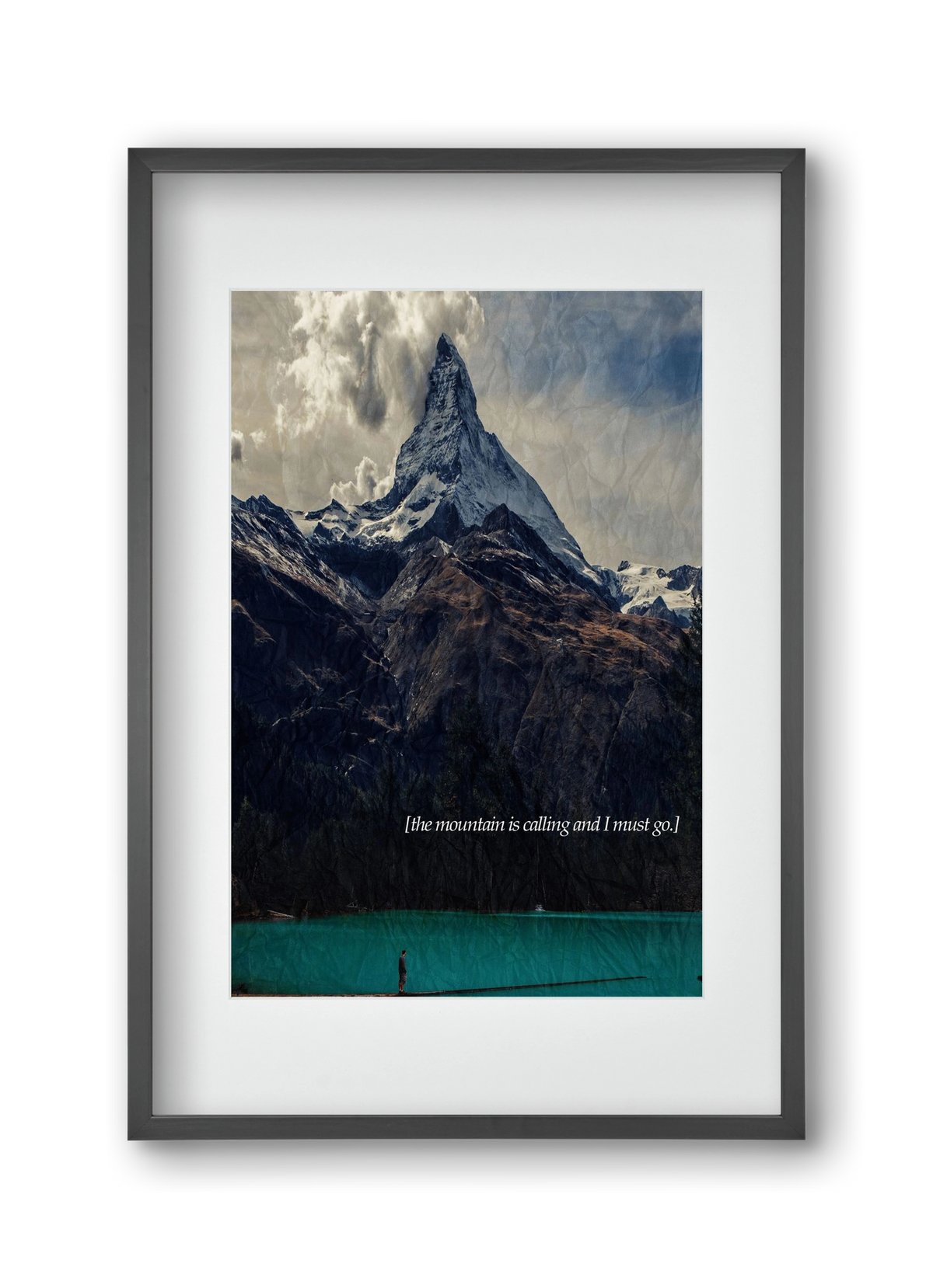 The mountain is calling, 30x45 cm (20x30 cm), Fekete keret, paszpartuval