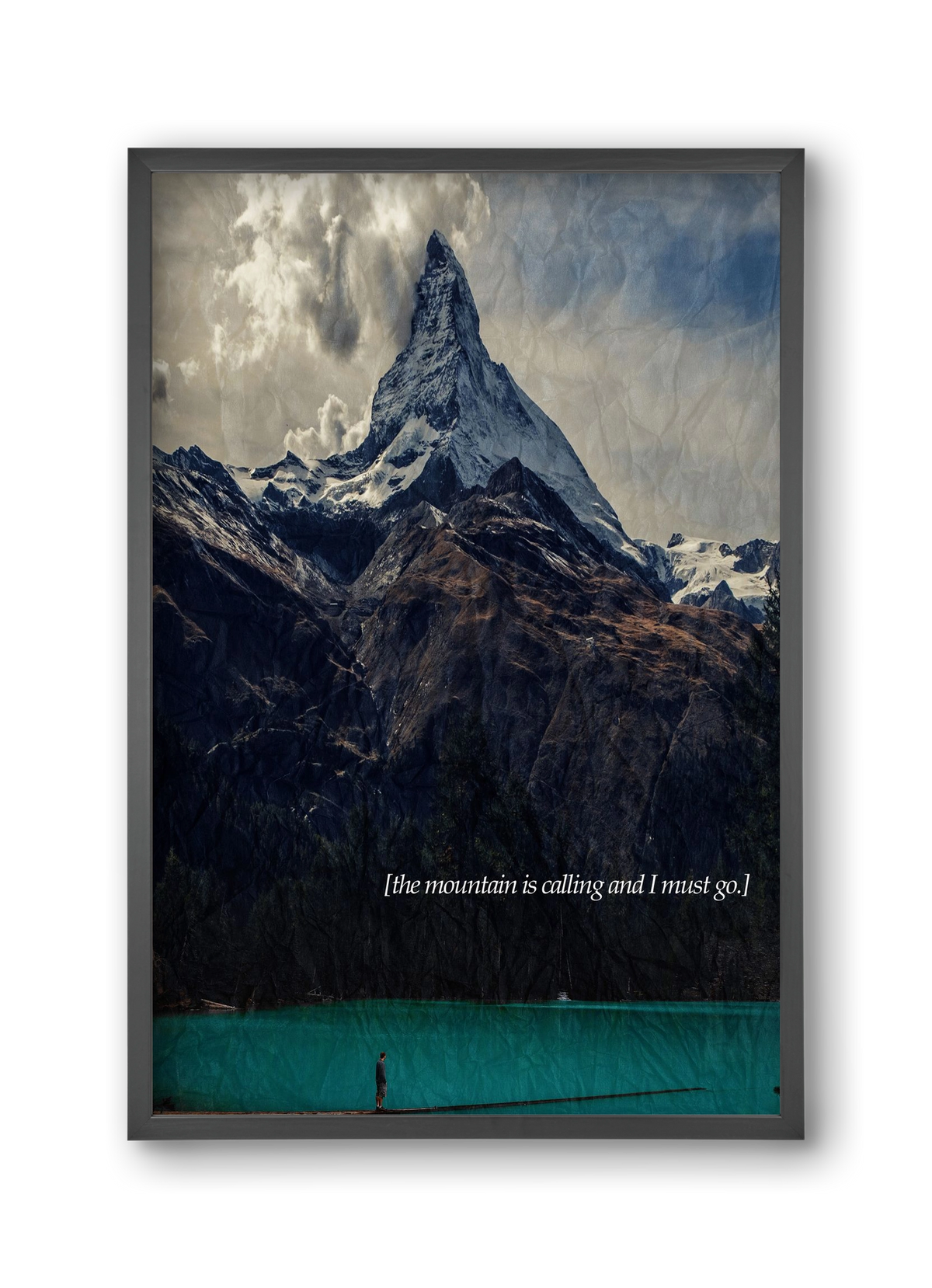 The mountain is calling, 30x45 cm (30x45 cm), Fekete keret