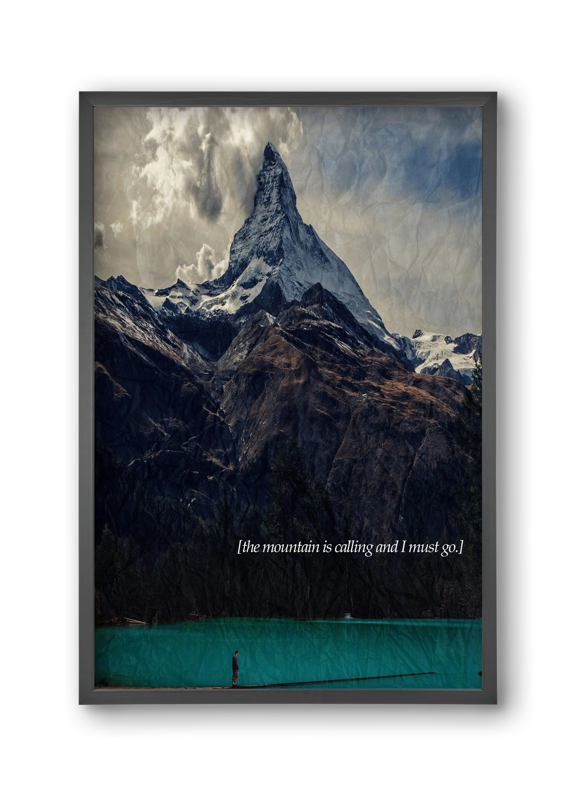 The mountain is calling, 30x45 cm (30x45 cm), Fekete keret