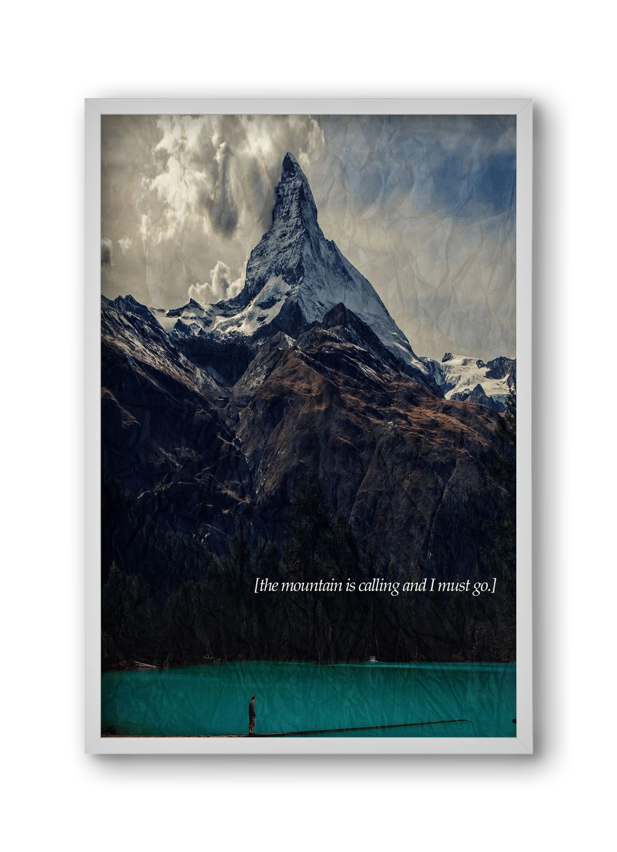 The mountain is calling, 30x45 cm (30x45 cm), Fehér keret