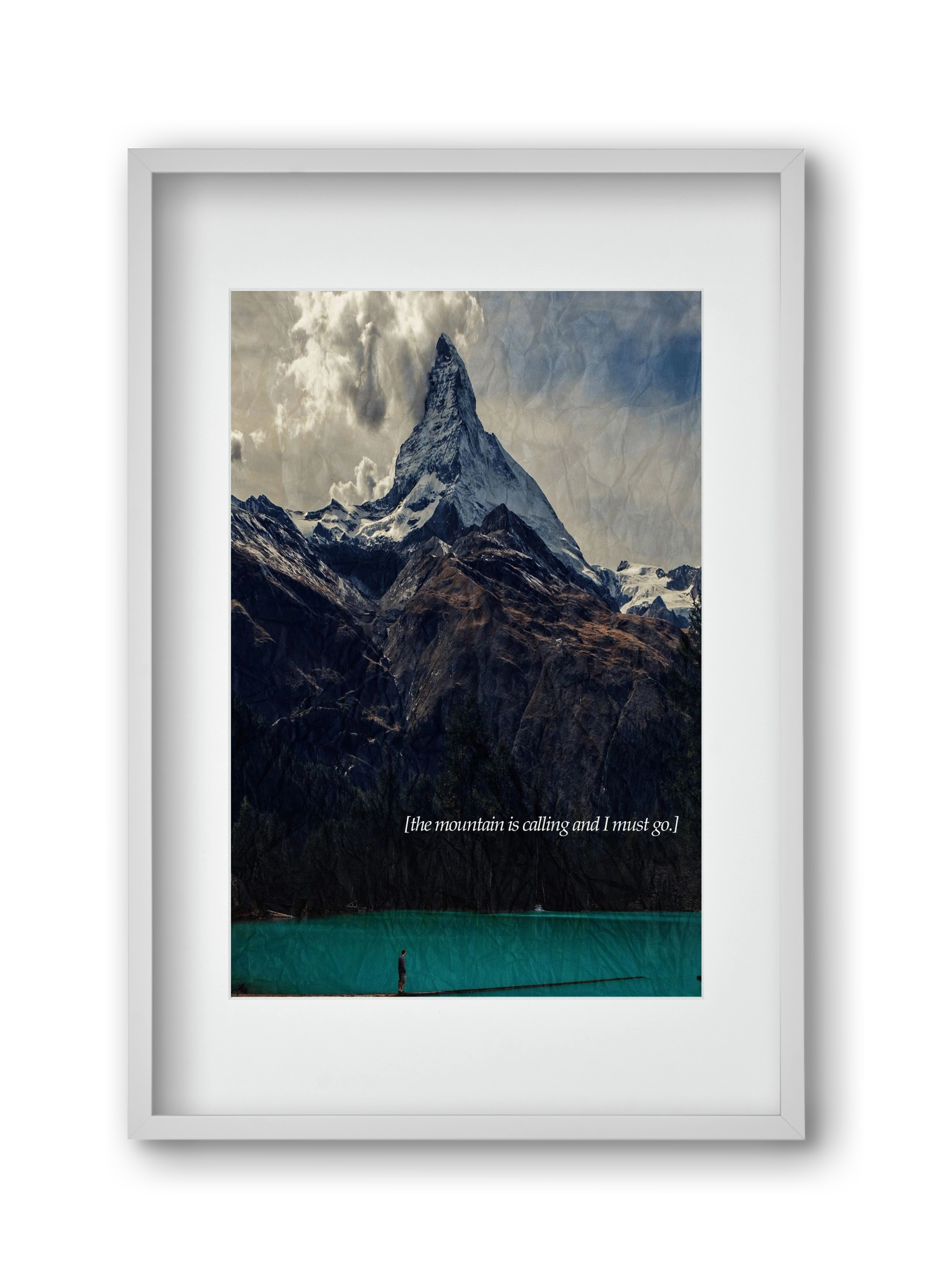 The mountain is calling, 30x45 cm (20x30 cm), Fehér keret, paszpartuval