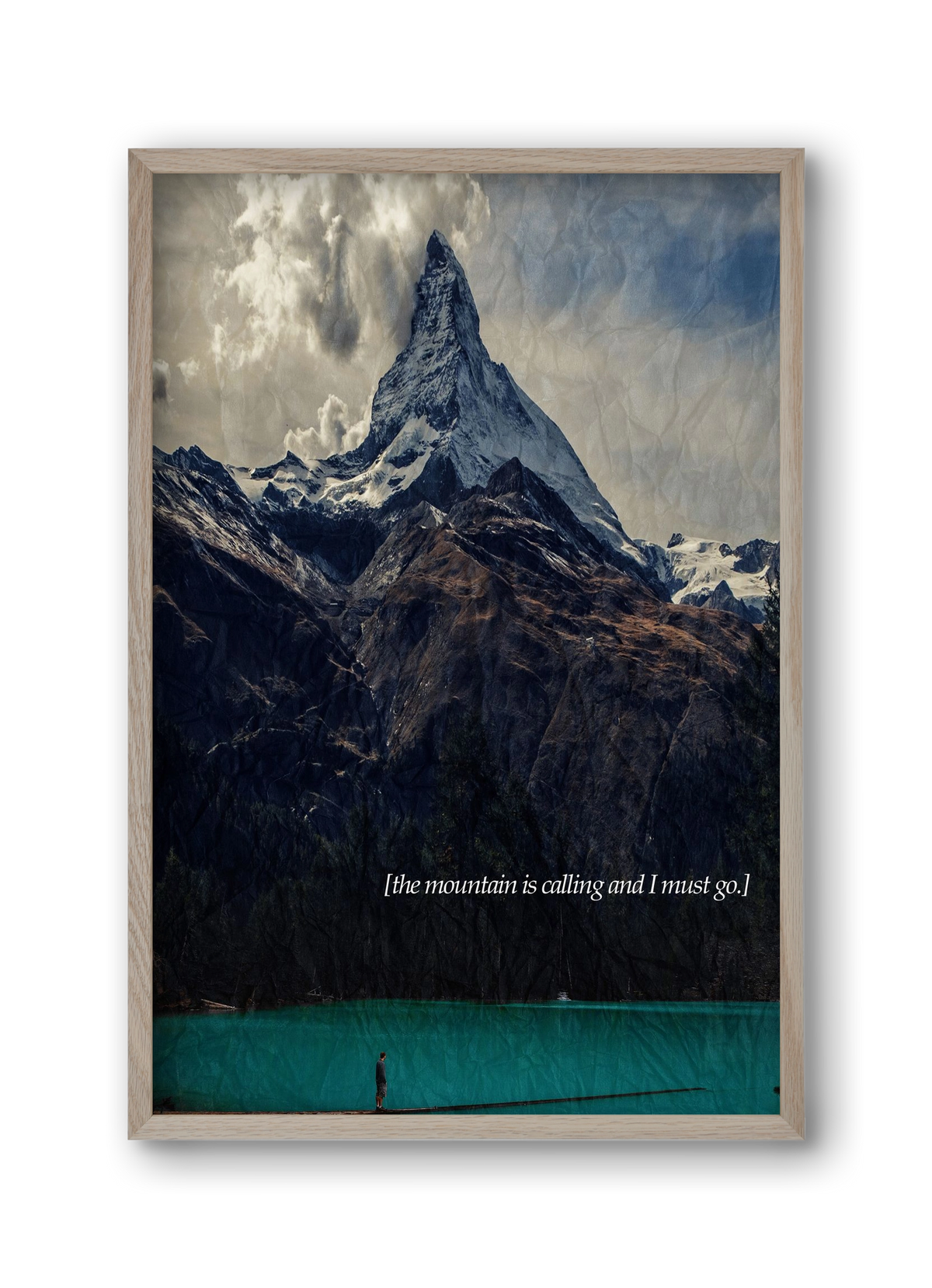 The mountain is calling, 30x45 cm (30x45 cm), Tölgy keret