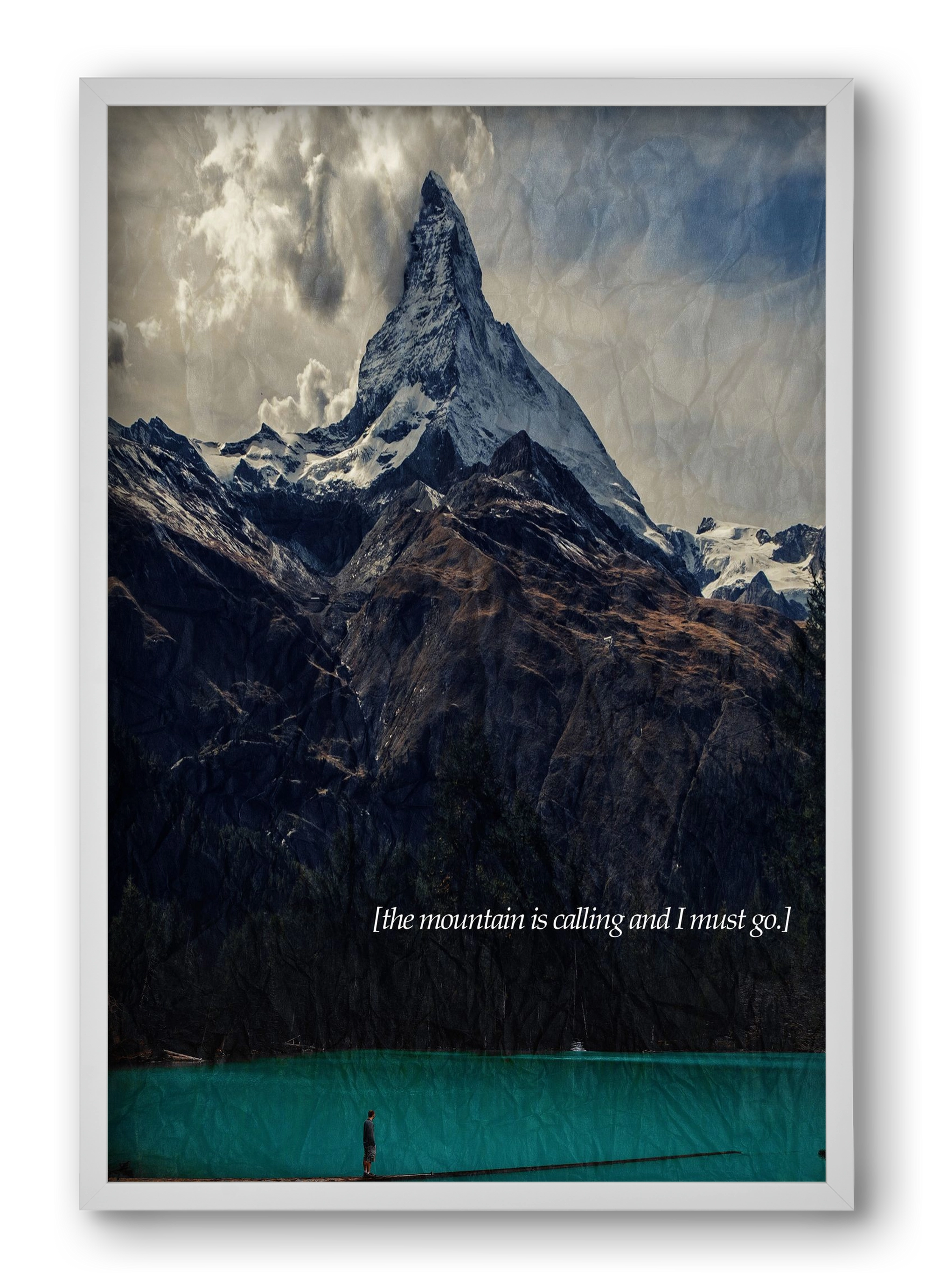 The mountain is calling, 40x60 cm (40x60 cm), Fehér keret