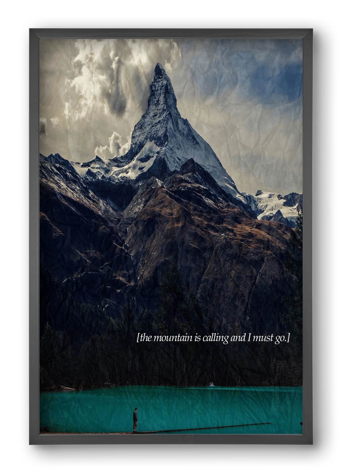 The mountain is calling, 40x60 cm (40x60 cm), Fekete keret