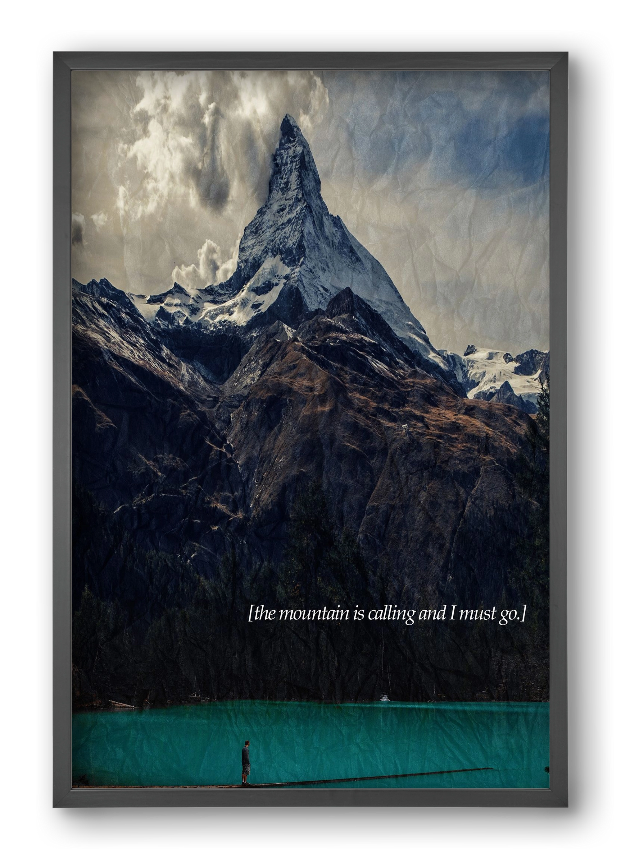 The mountain is calling, 40x60 cm (40x60 cm), Fekete keret