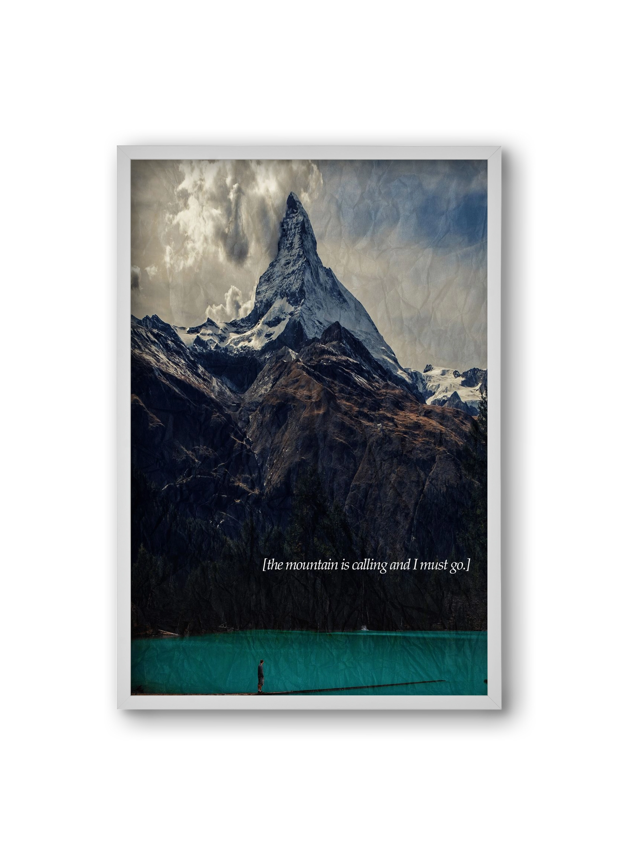 The mountain is calling, 20x30 cm (20x30 cm), Fehér keret