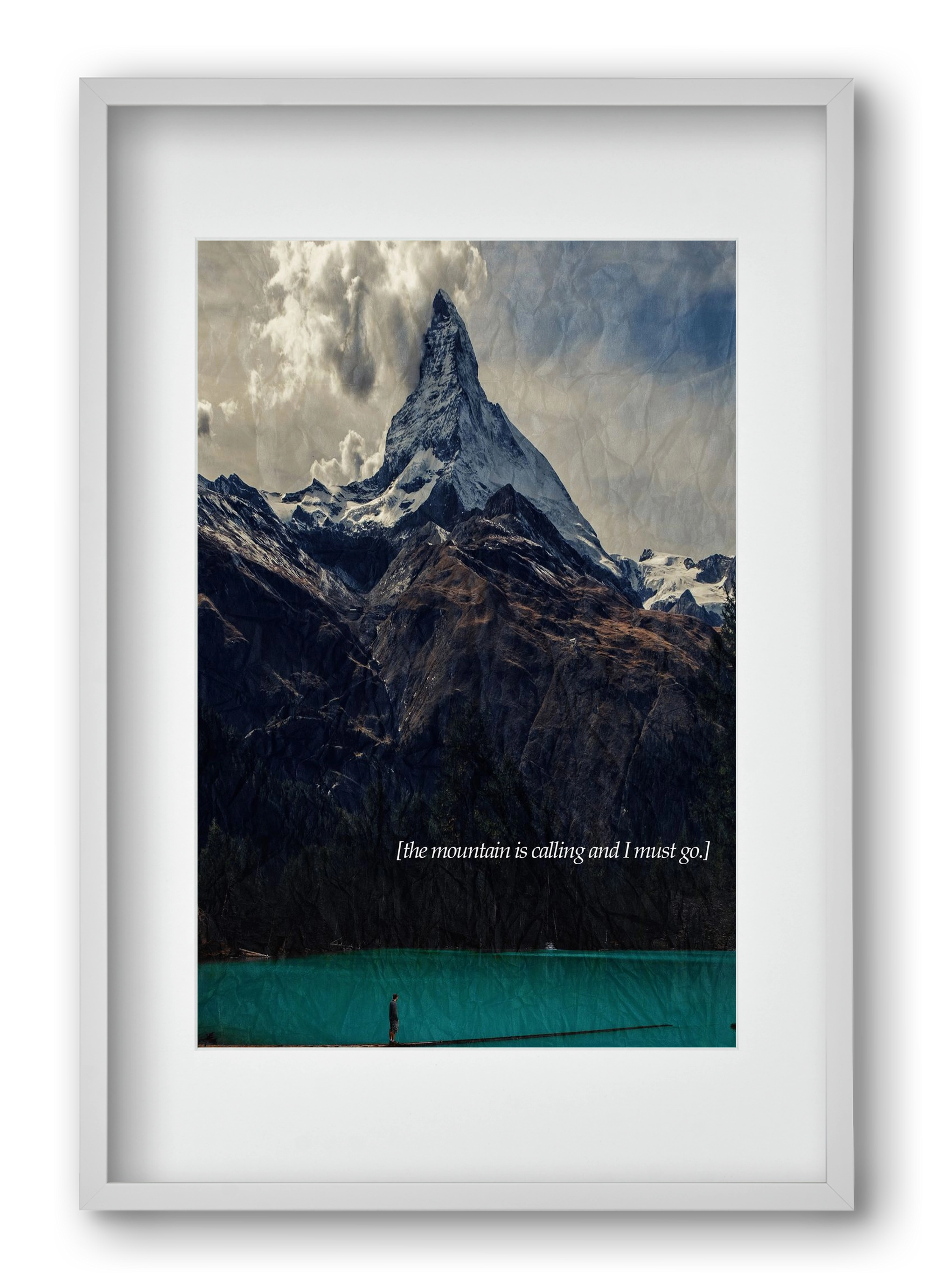 The mountain is calling, 40x60 cm (30x45 cm), Fehér keret, paszpartuval