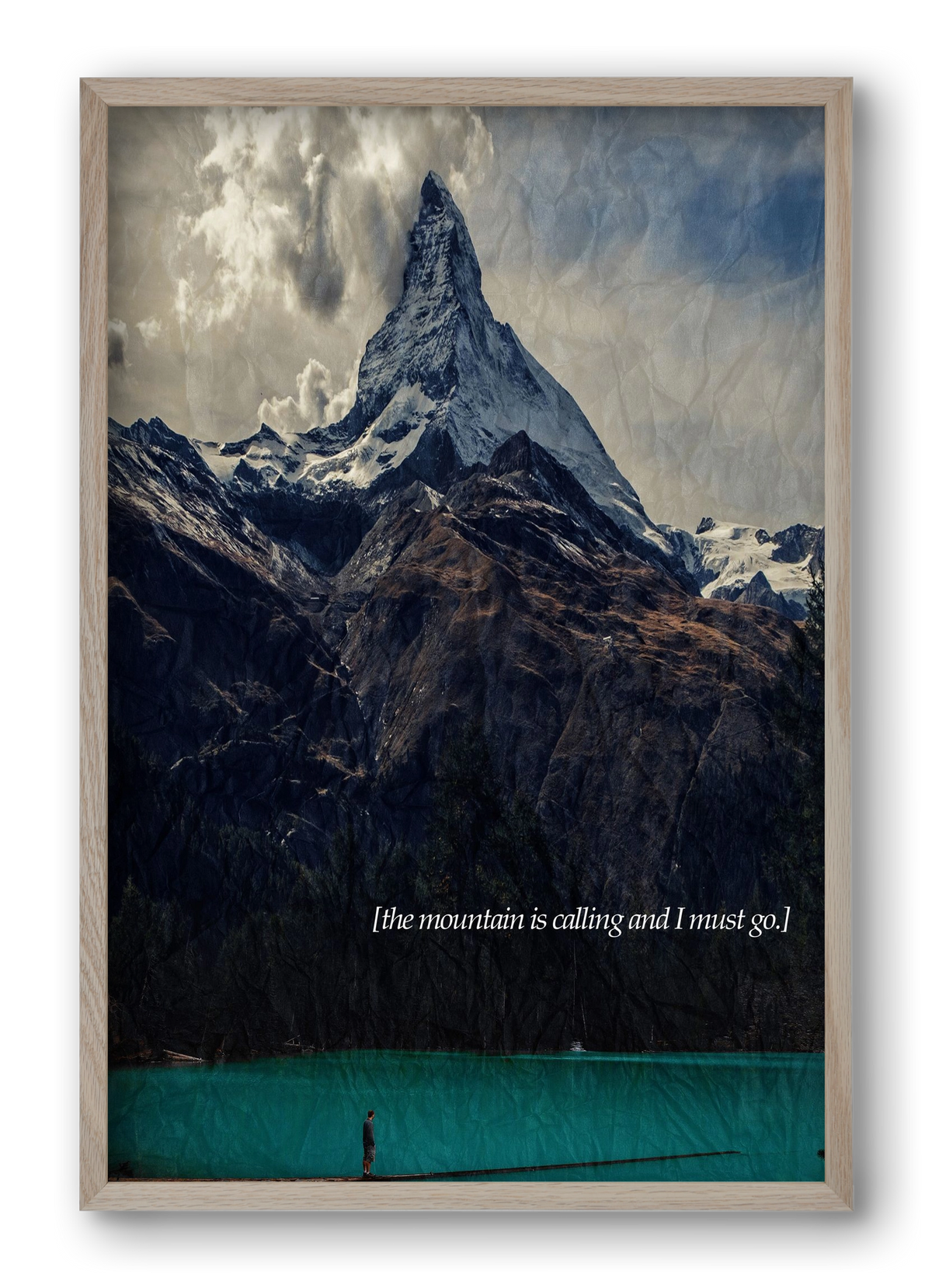 The mountain is calling, 40x60 cm (40x60 cm), Tölgy keret