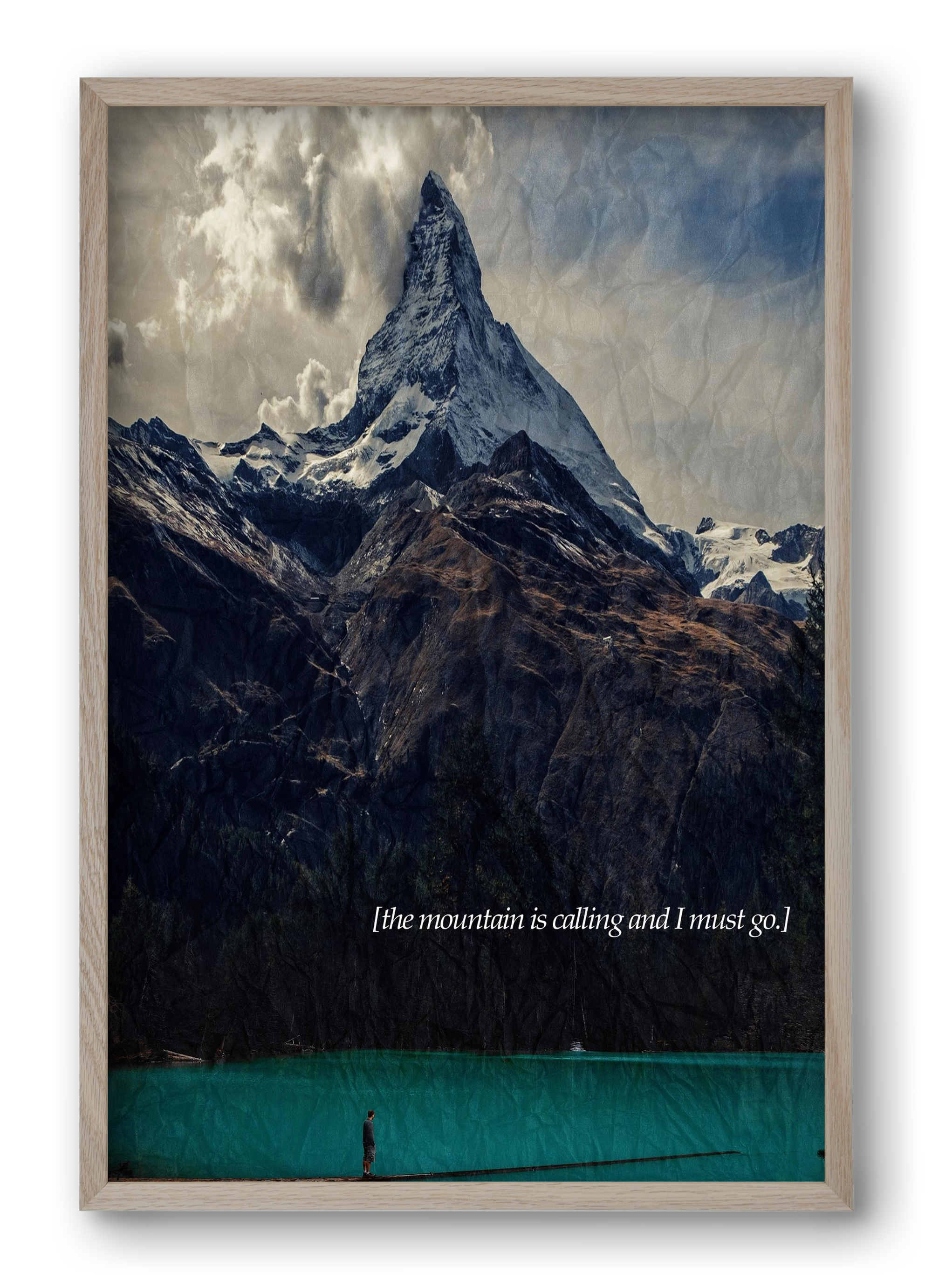 The mountain is calling, 40x60 cm (40x60 cm), Tölgy keret