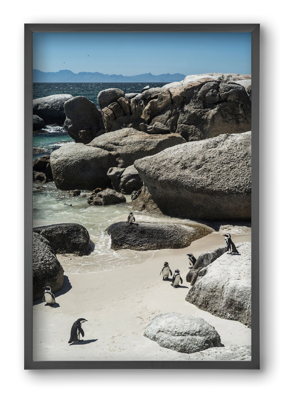 Boulders Beach, 40x60 cm (40x60 cm), Fekete keret