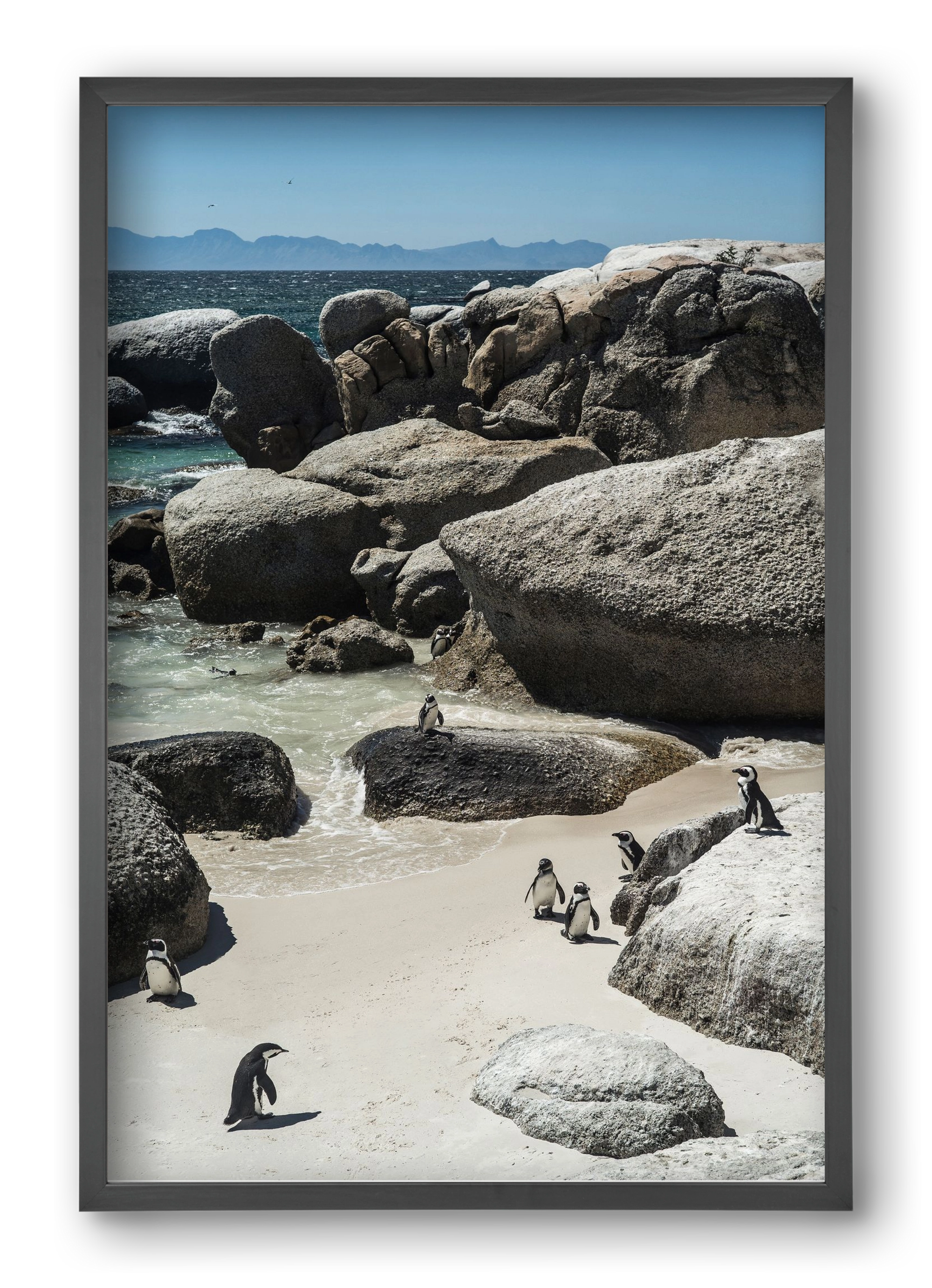 Boulders Beach, 40x60 cm (40x60 cm), Fekete keret