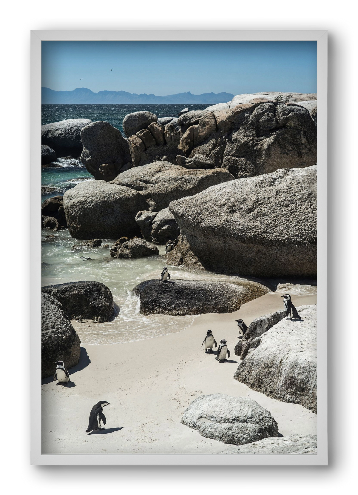 Boulders Beach, 40x60 cm (40x60 cm), Fehér keret