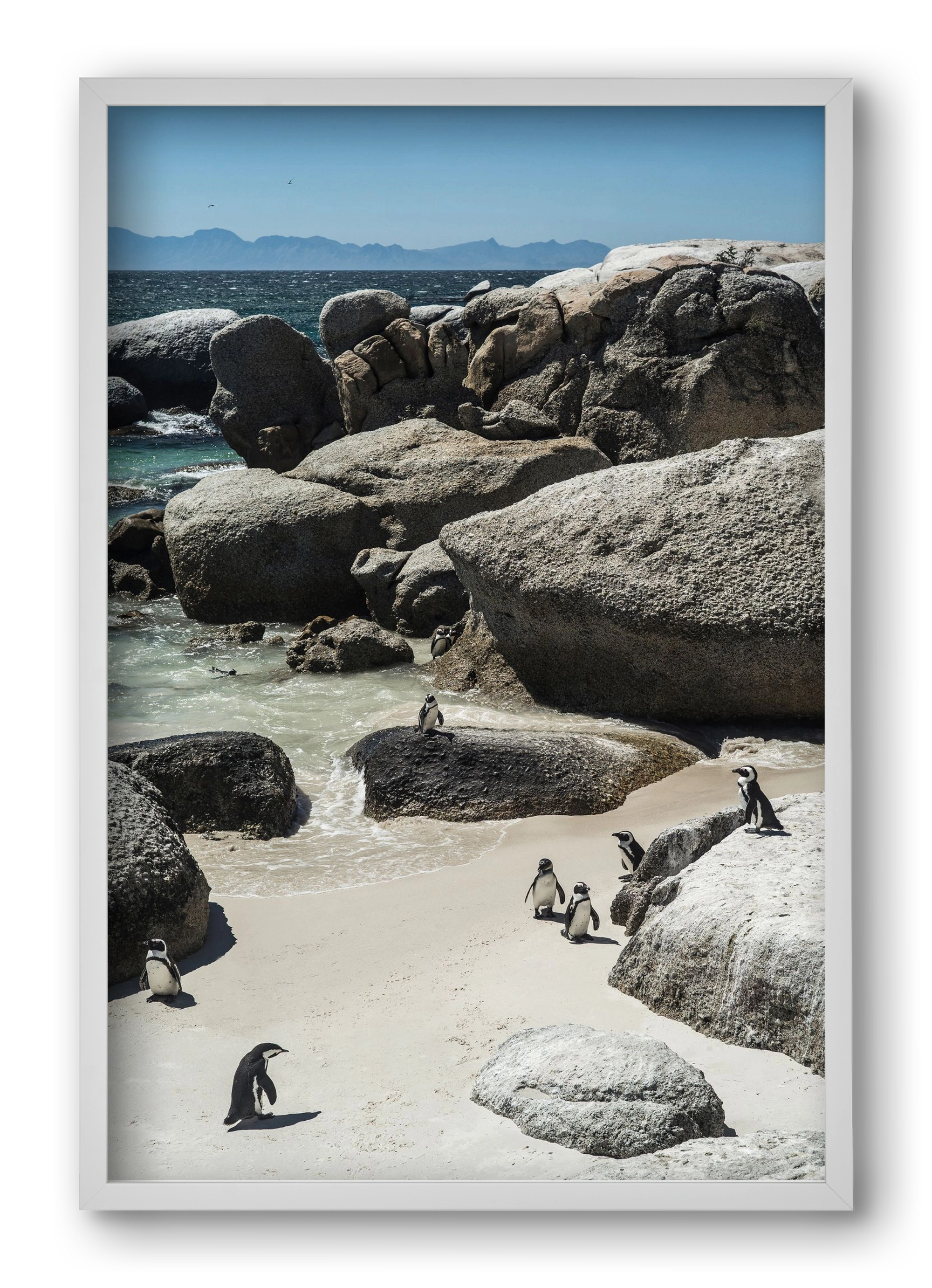 Boulders Beach, 40x60 cm (40x60 cm), Fehér keret