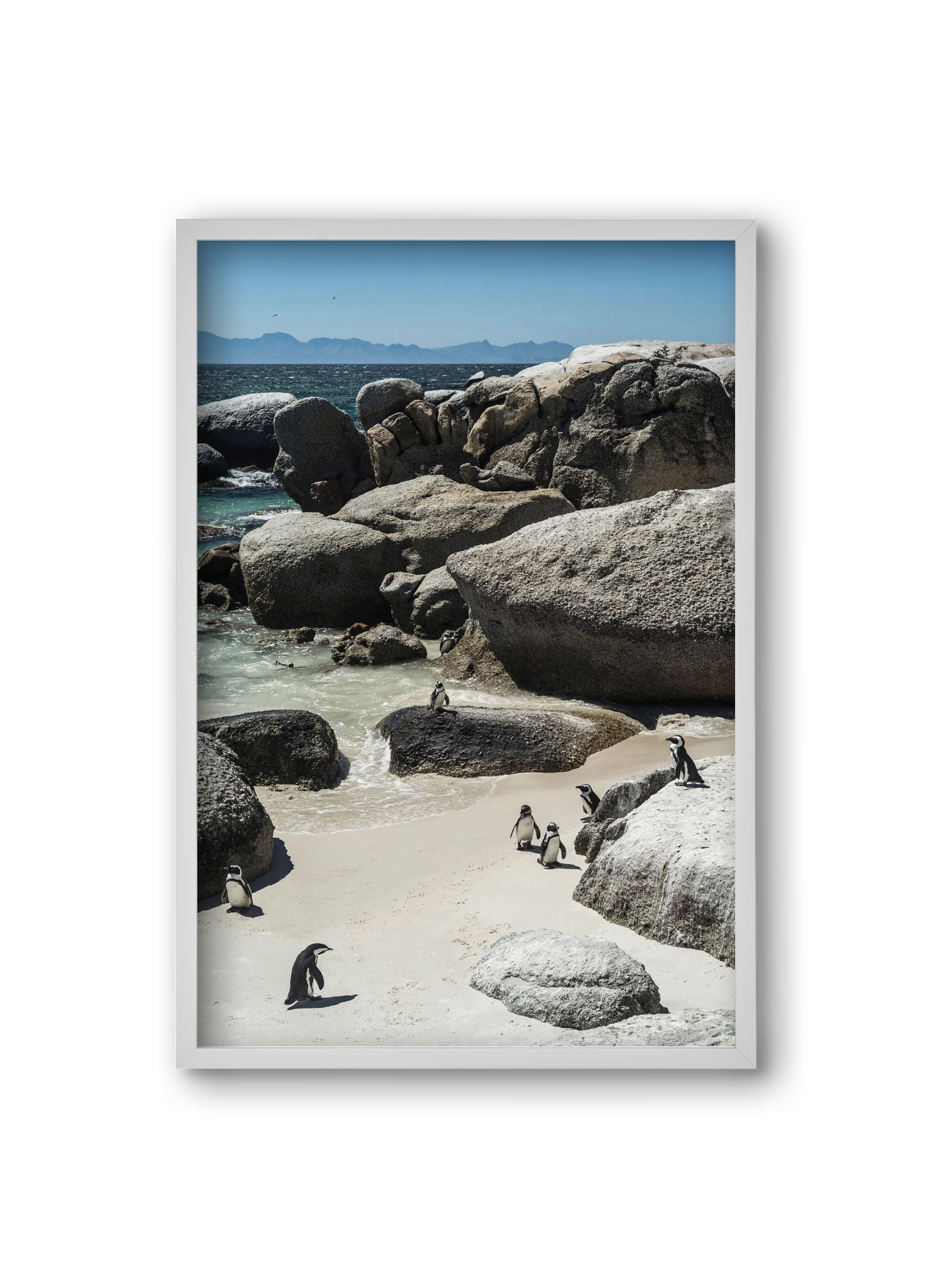 Boulders Beach, 20x30 cm (20x30 cm), Fehér keret