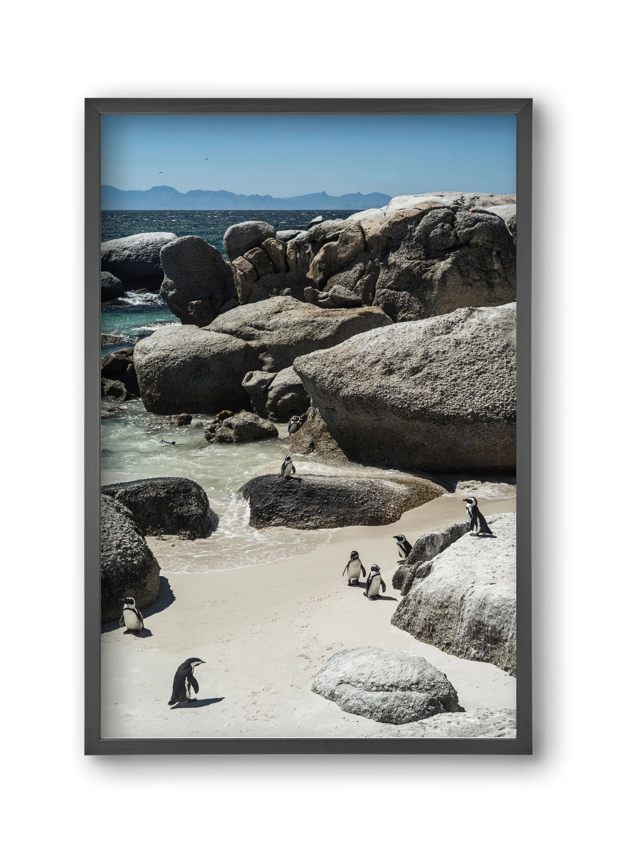 Boulders Beach, 30x45 cm (30x45 cm), Fekete keret