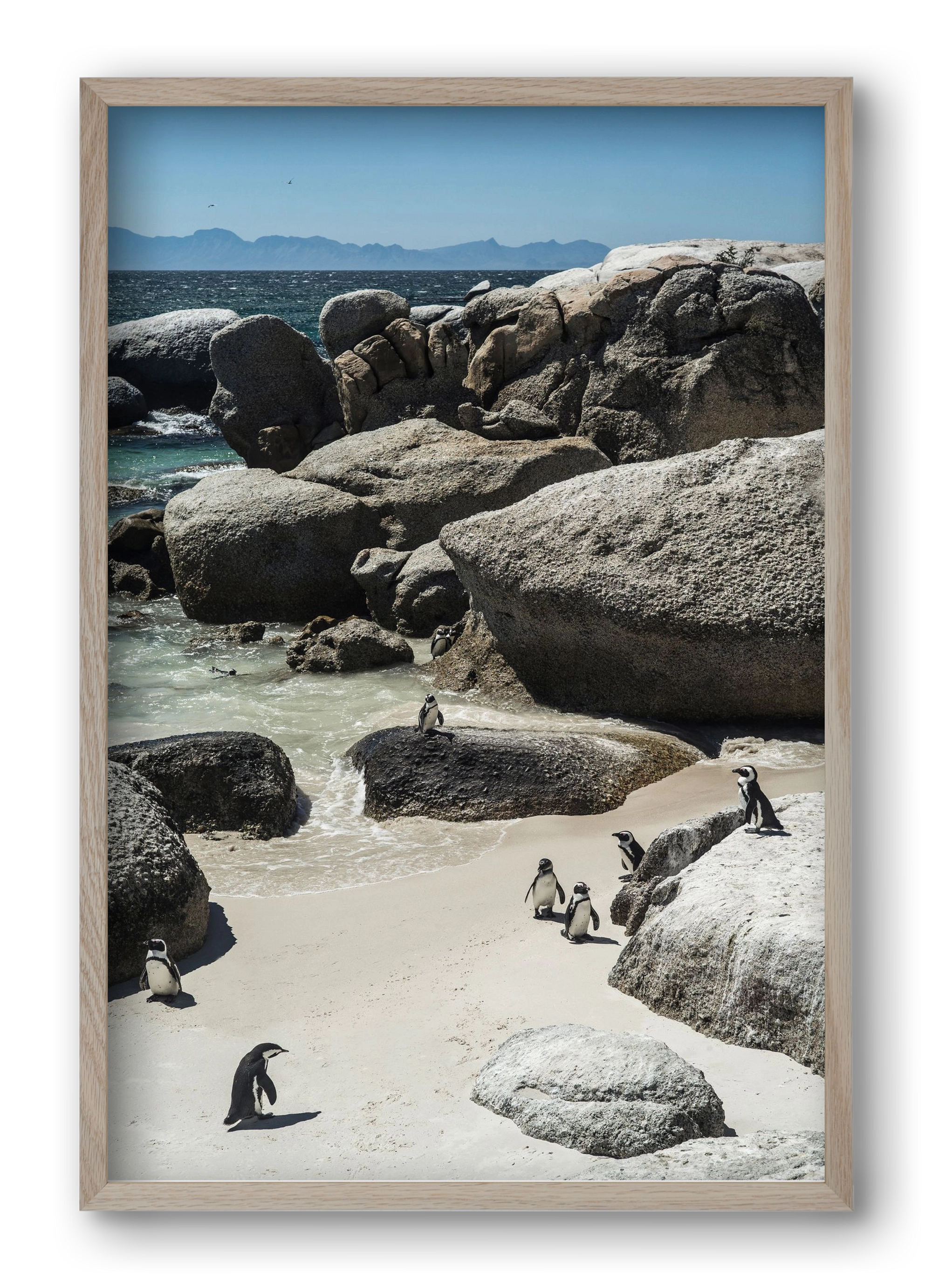 Boulders Beach, 40x60 cm (40x60 cm), Tölgy keret
