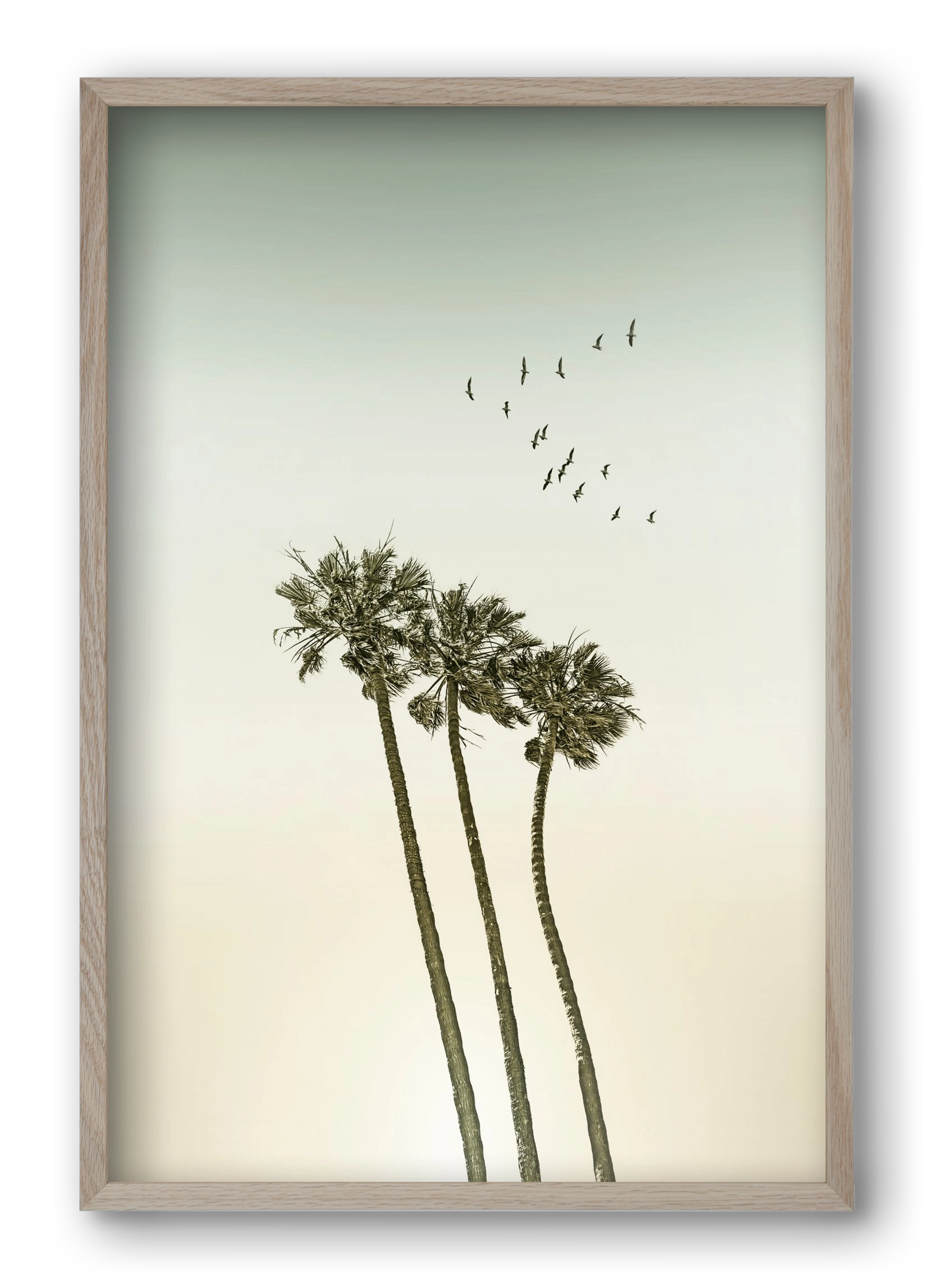 Vintage palm trees at sunset, 40x60 cm (40x60 cm), Tölgy keret