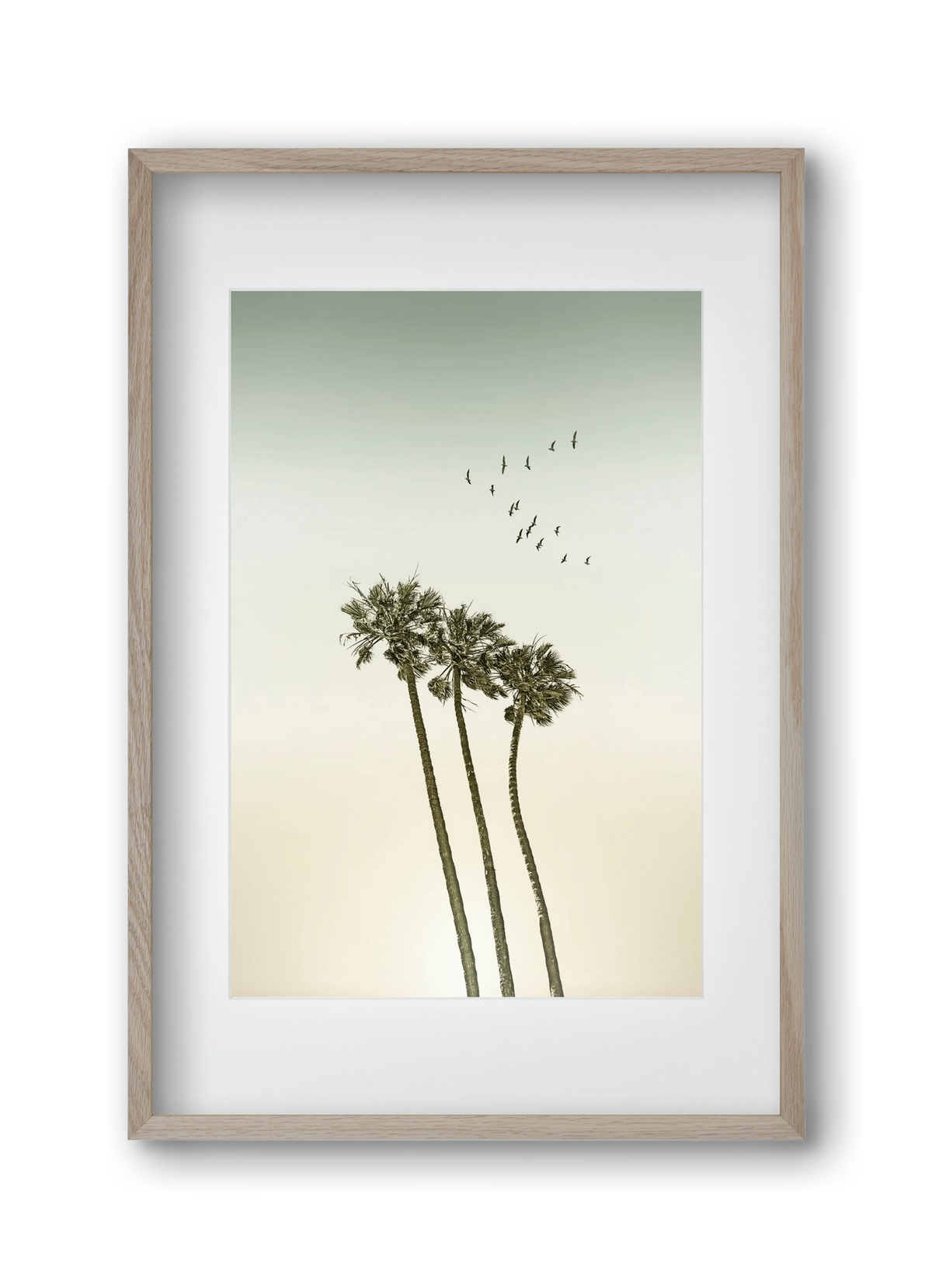 Vintage palm trees at sunset, 30x45 cm (20x30 cm), Tölgy keret, paszpartuval