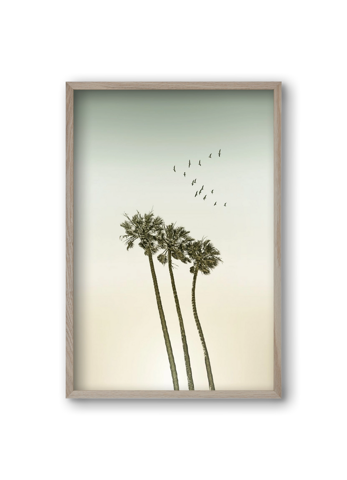 Vintage palm trees at sunset, 20x30 cm (20x30 cm), Tölgy keret