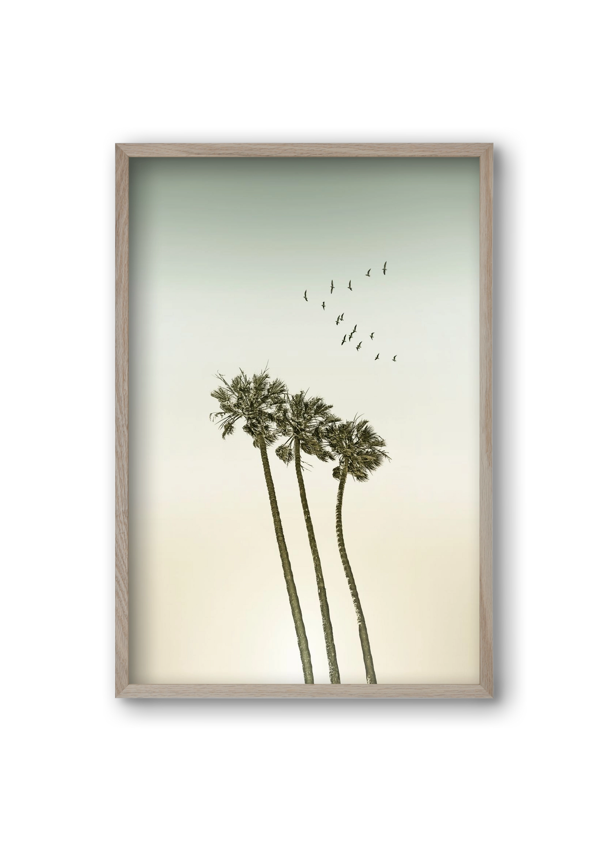 Vintage palm trees at sunset, 20x30 cm (20x30 cm), Tölgy keret