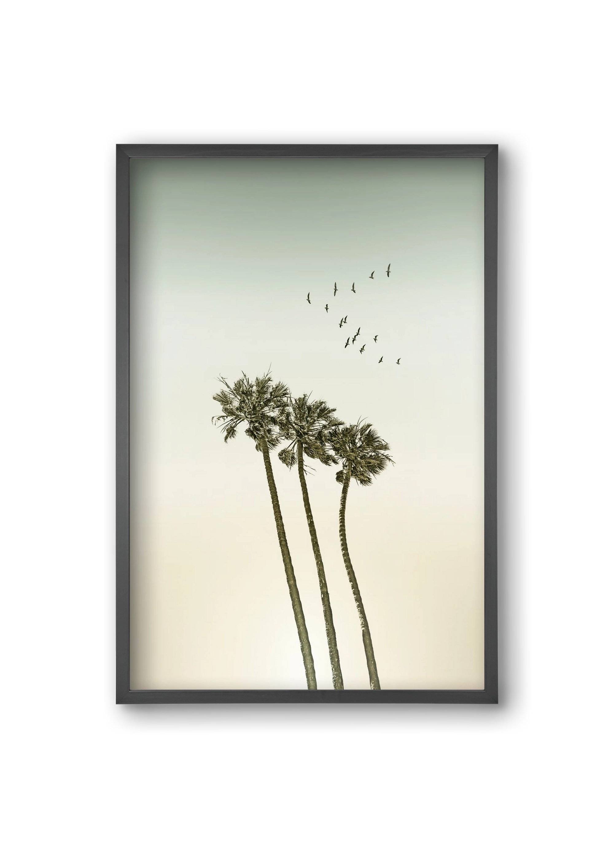 Vintage palm trees at sunset, 20x30 cm (20x30 cm), Fekete keret