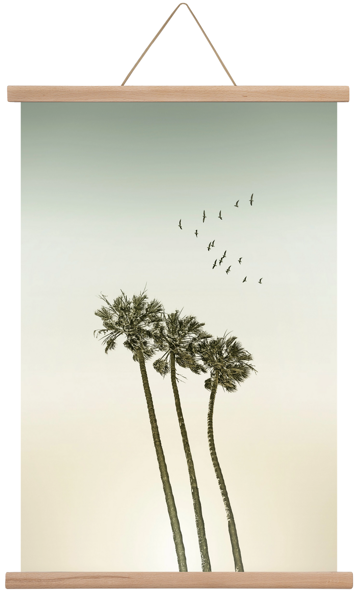 Vintage palm trees at sunset, 40x60 cm (40x60 cm), Tölgy akasztó